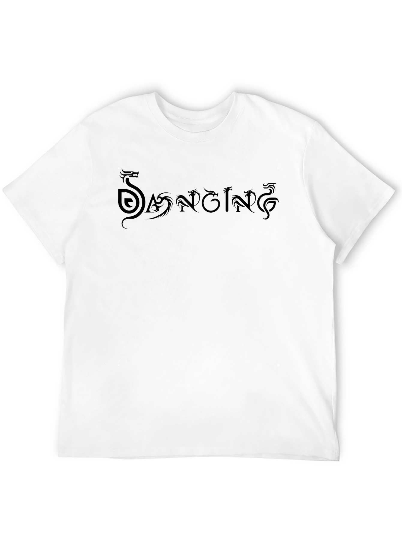 Mens Black Dragon Script T-Shirt