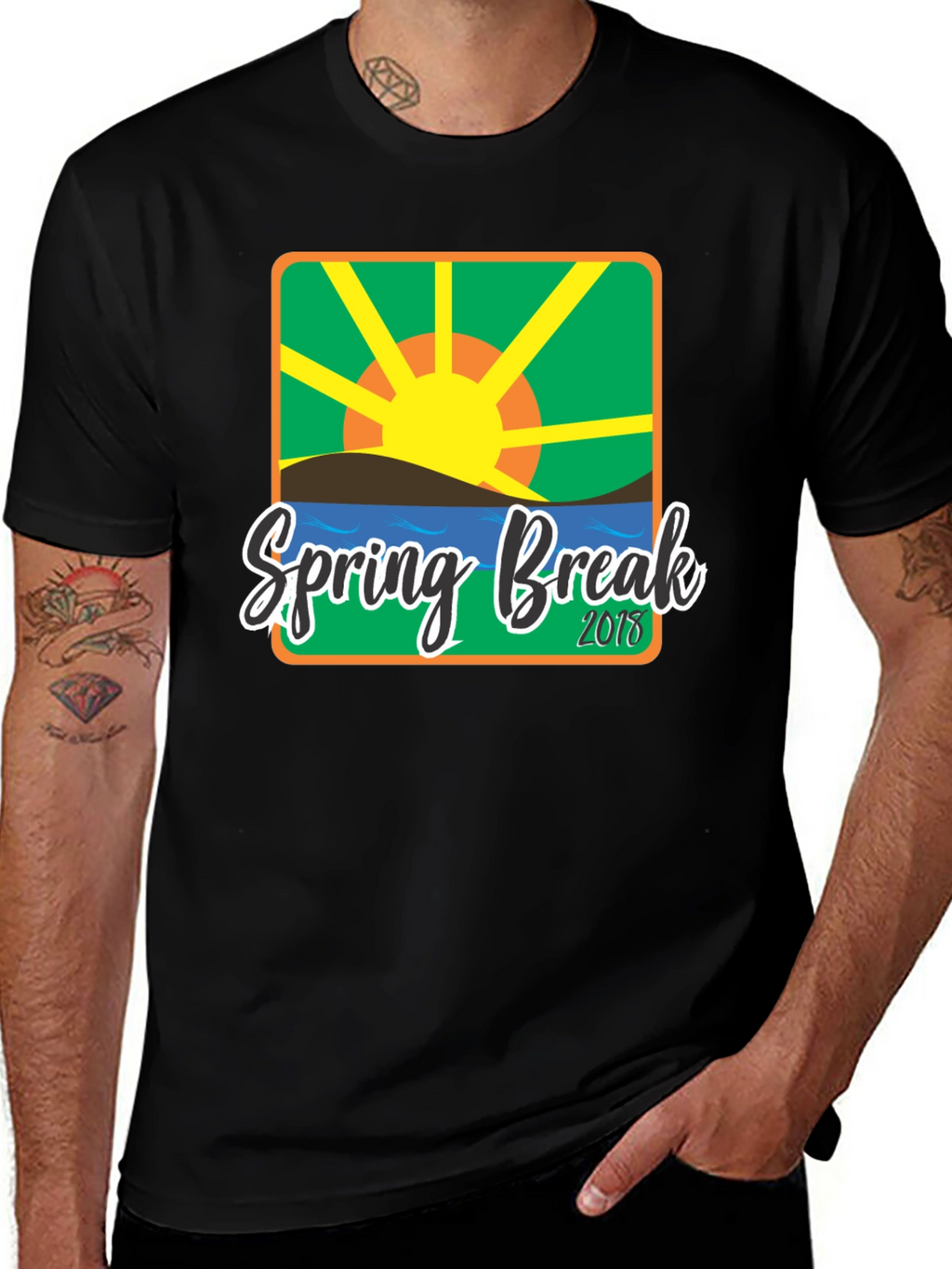 Spring Break 2018 Graphic T-Shirt - Black