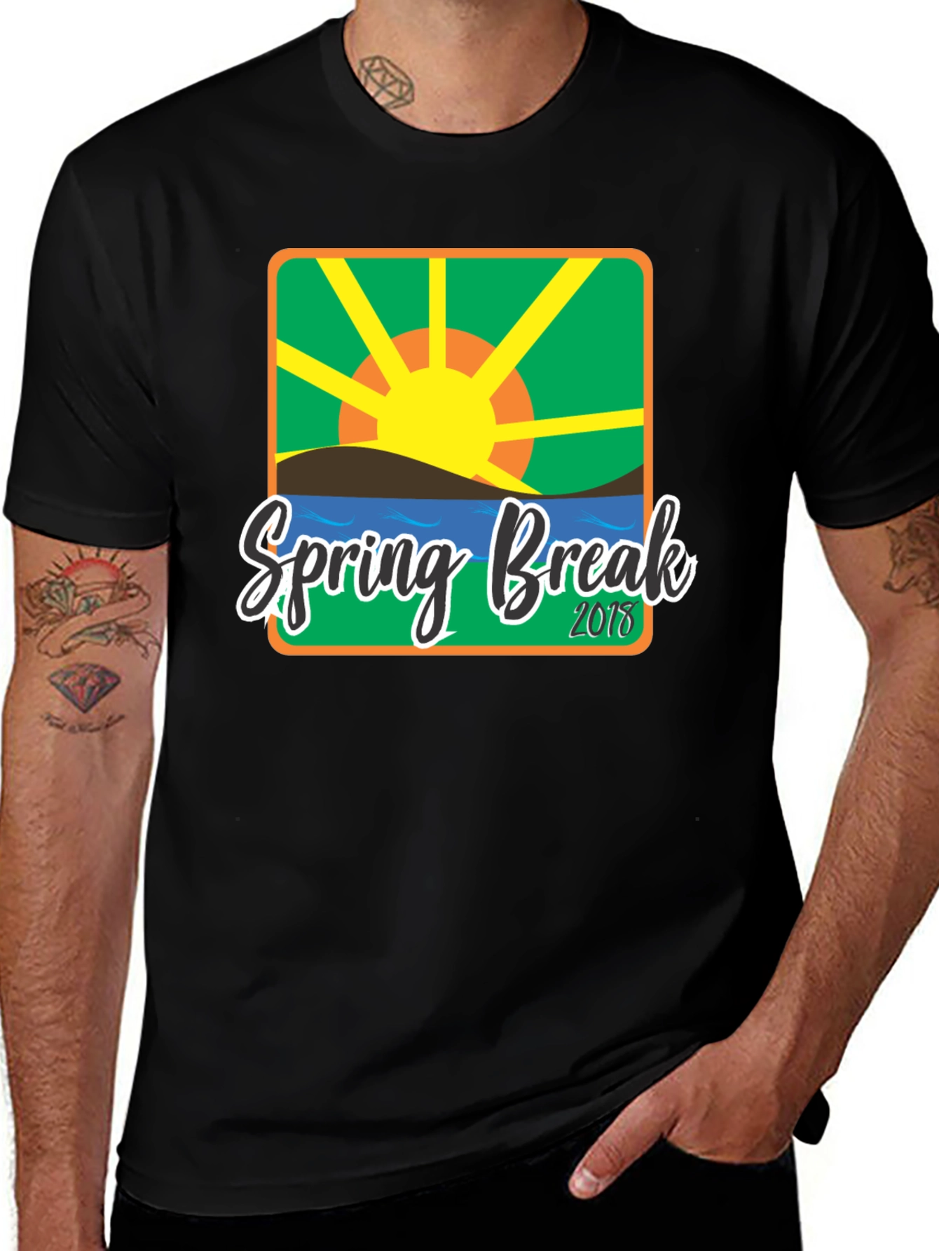 Spring Break 2018 Graphic T-Shirt - Black