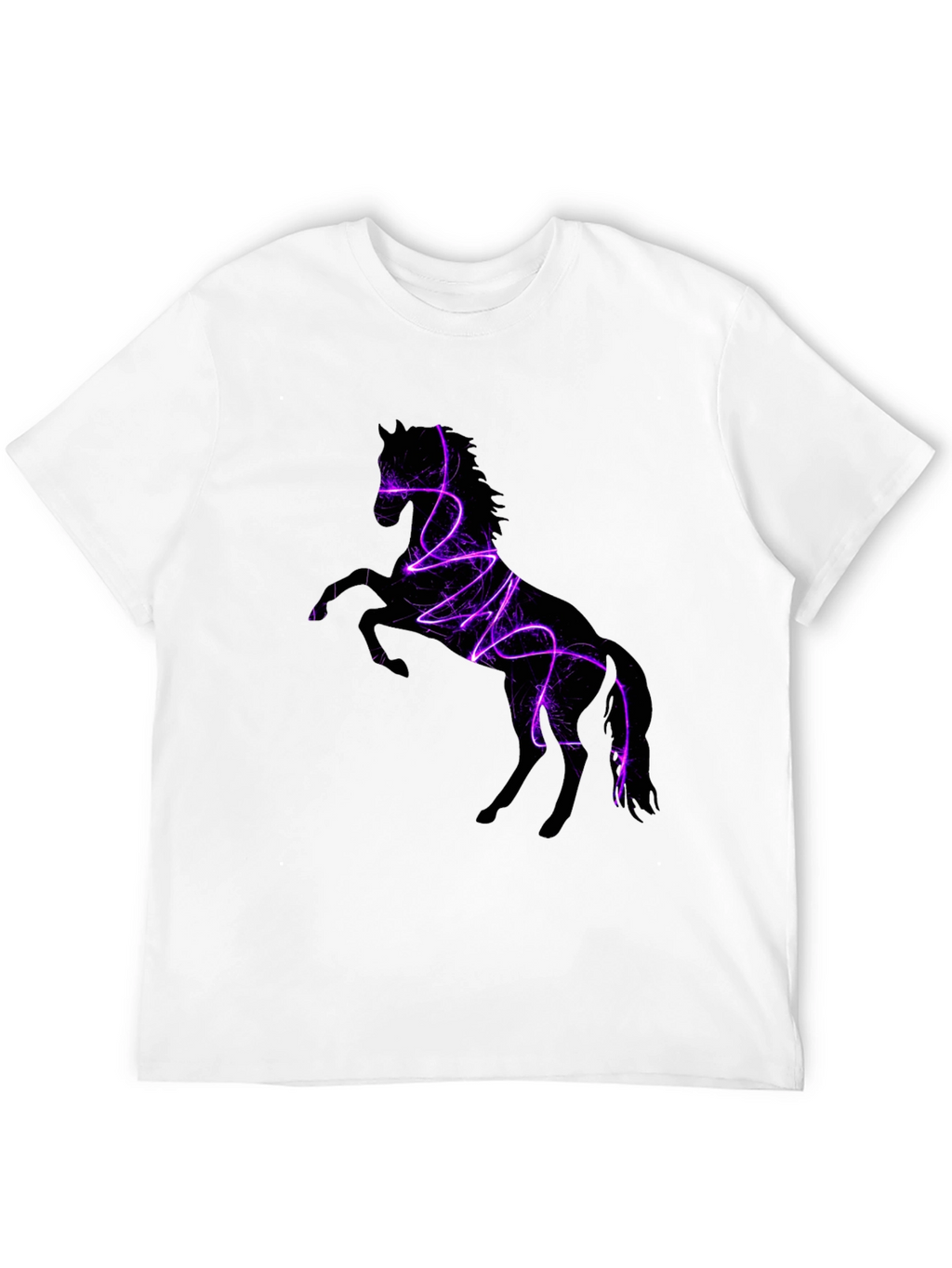 Electric Horse Graphic Tee - Stylish Black T-Shirt