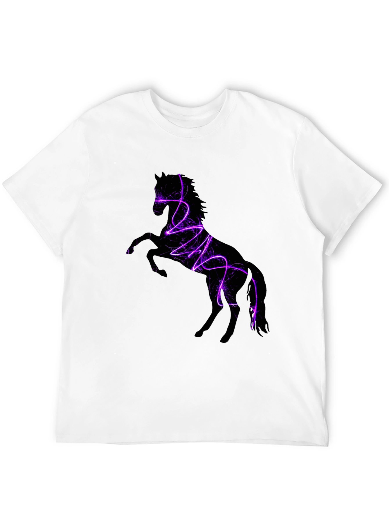 Electric Horse Graphic Tee - Stylish Black T-Shirt
