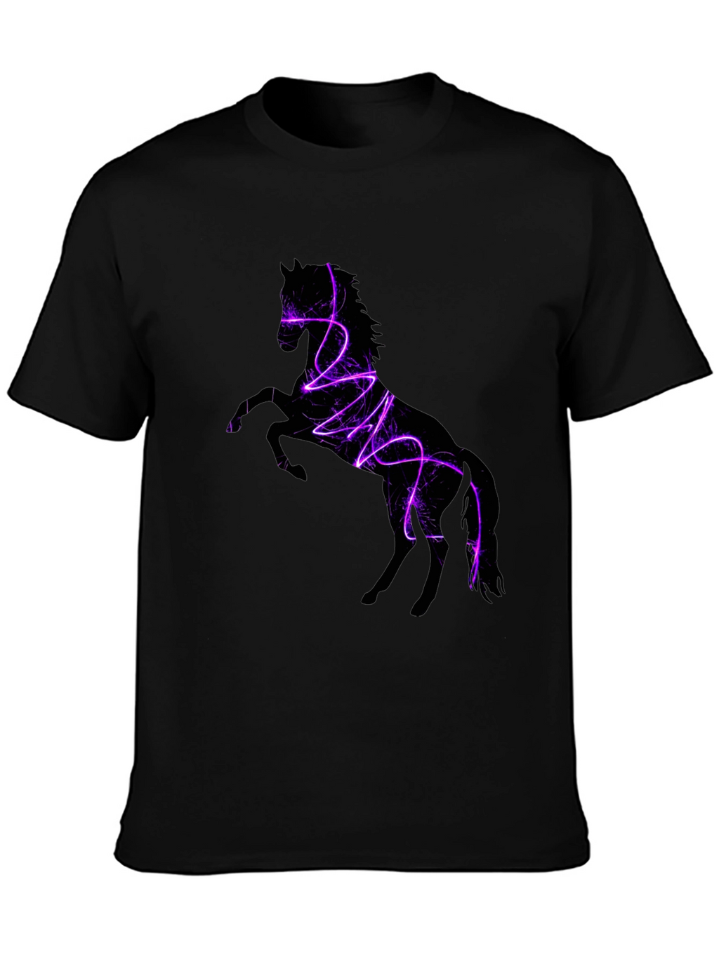 Electric Horse Graphic Tee - Stylish Black T-Shirt