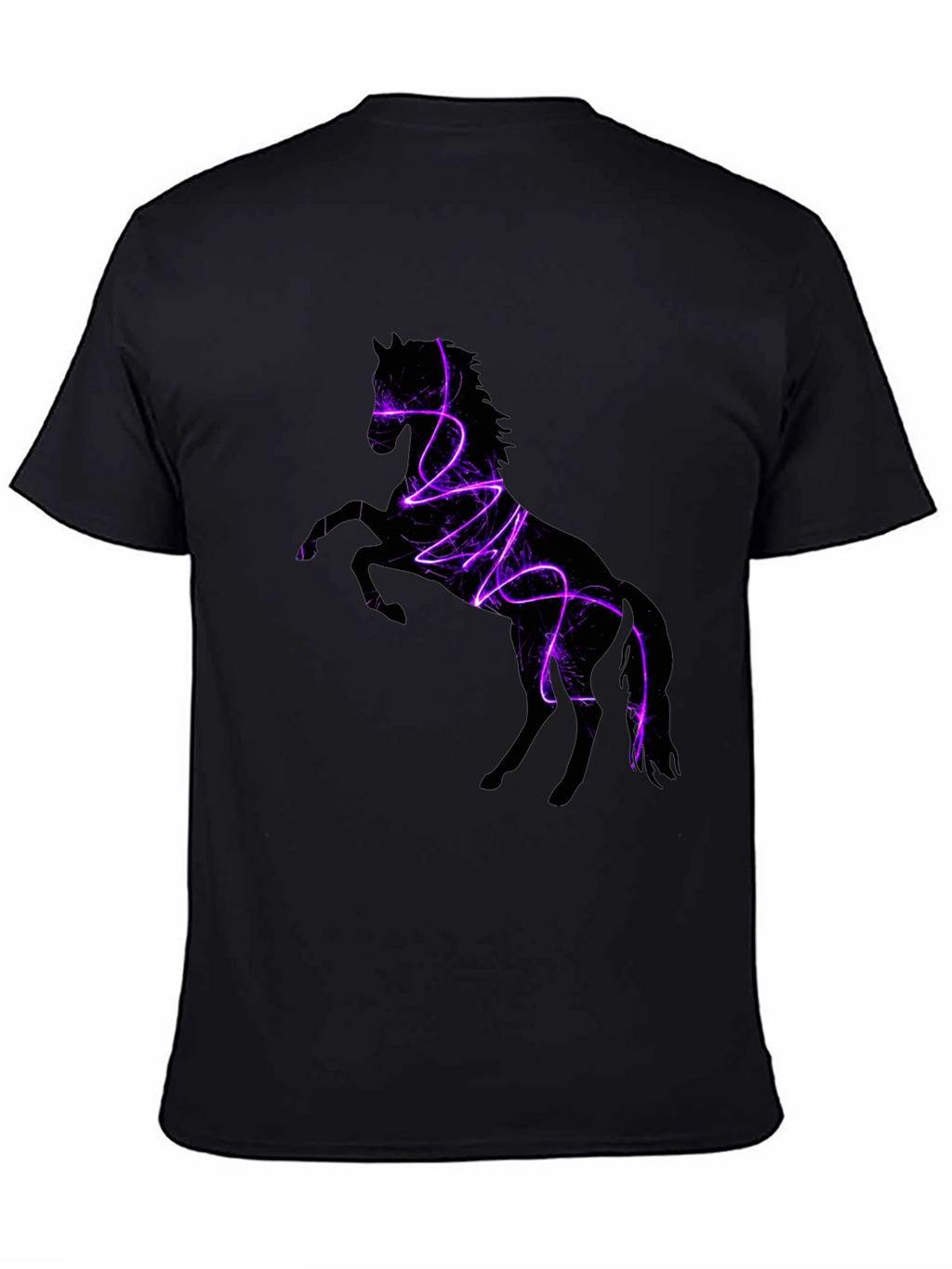 Electric Horse Graphic Tee - Stylish Black T-Shirt