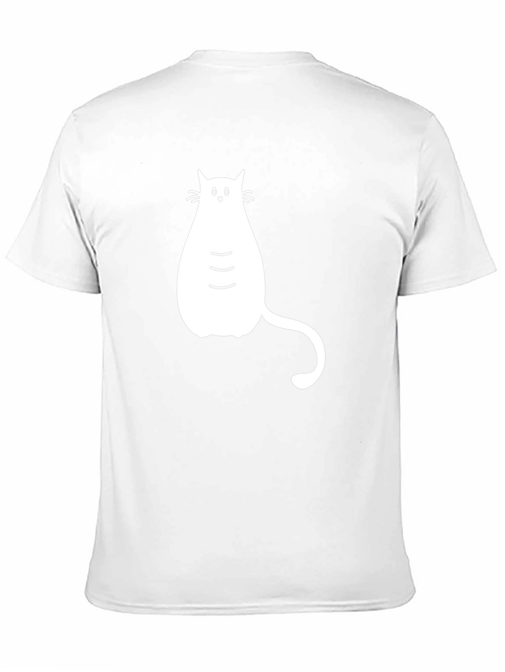 Black T-shirt with White Cat Graphic