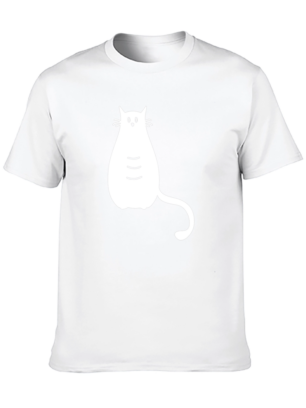 Black T-shirt with White Cat Graphic