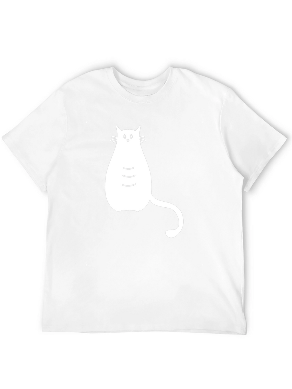 Black T-shirt with White Cat Graphic