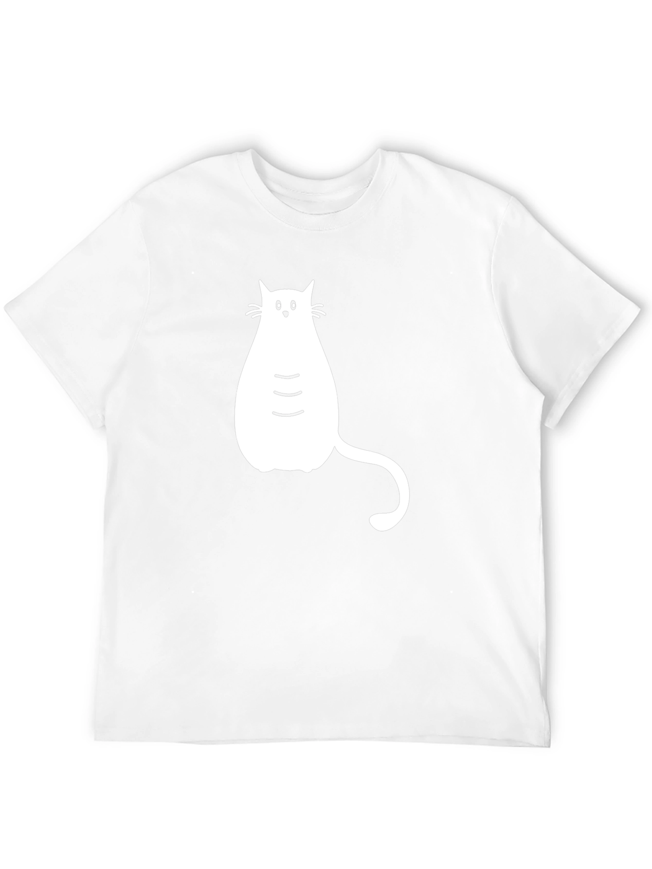 Black T-shirt with White Cat Graphic