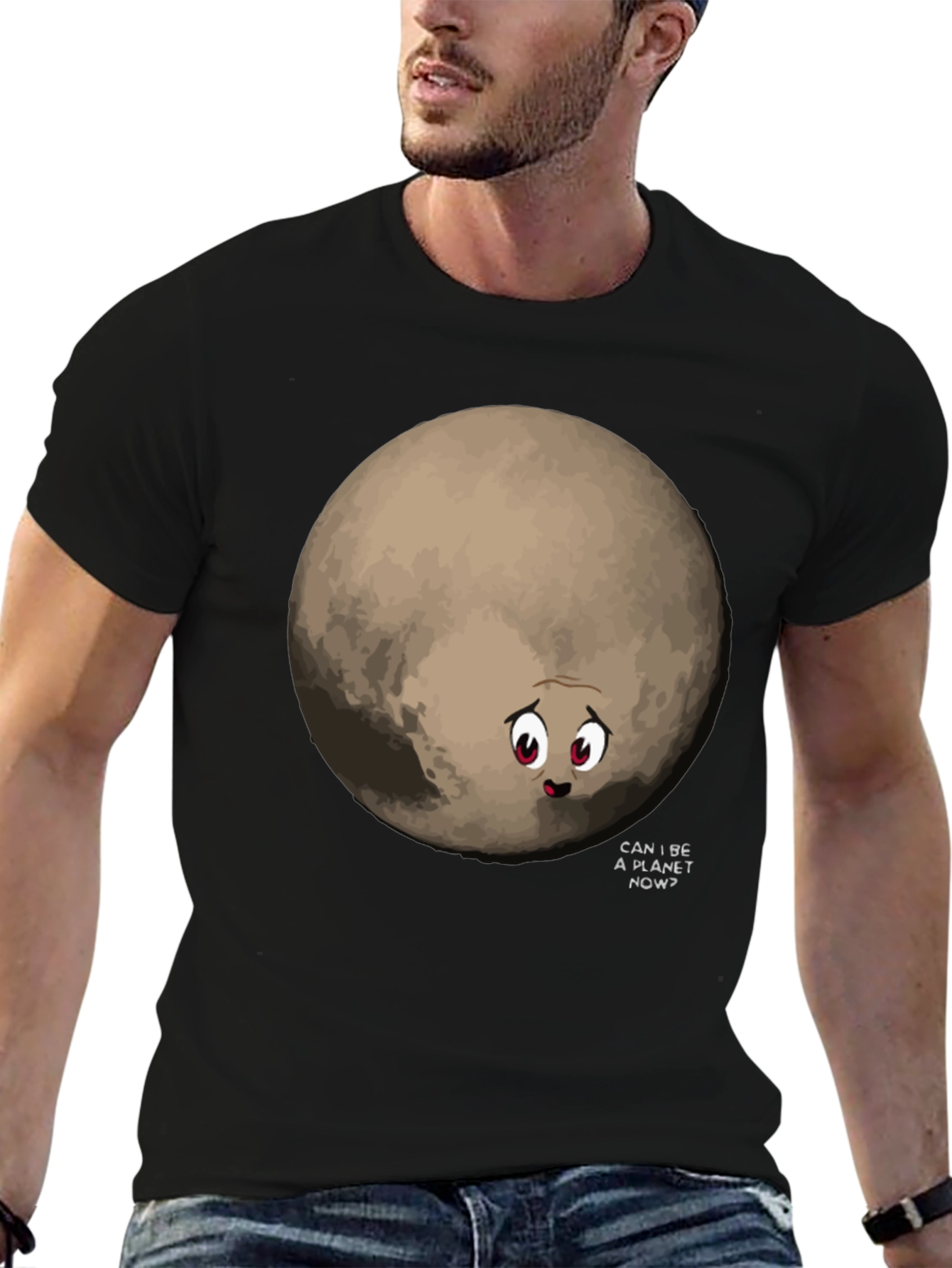 Funny Pluto Can I Be A Planet Now Black T-Shirt