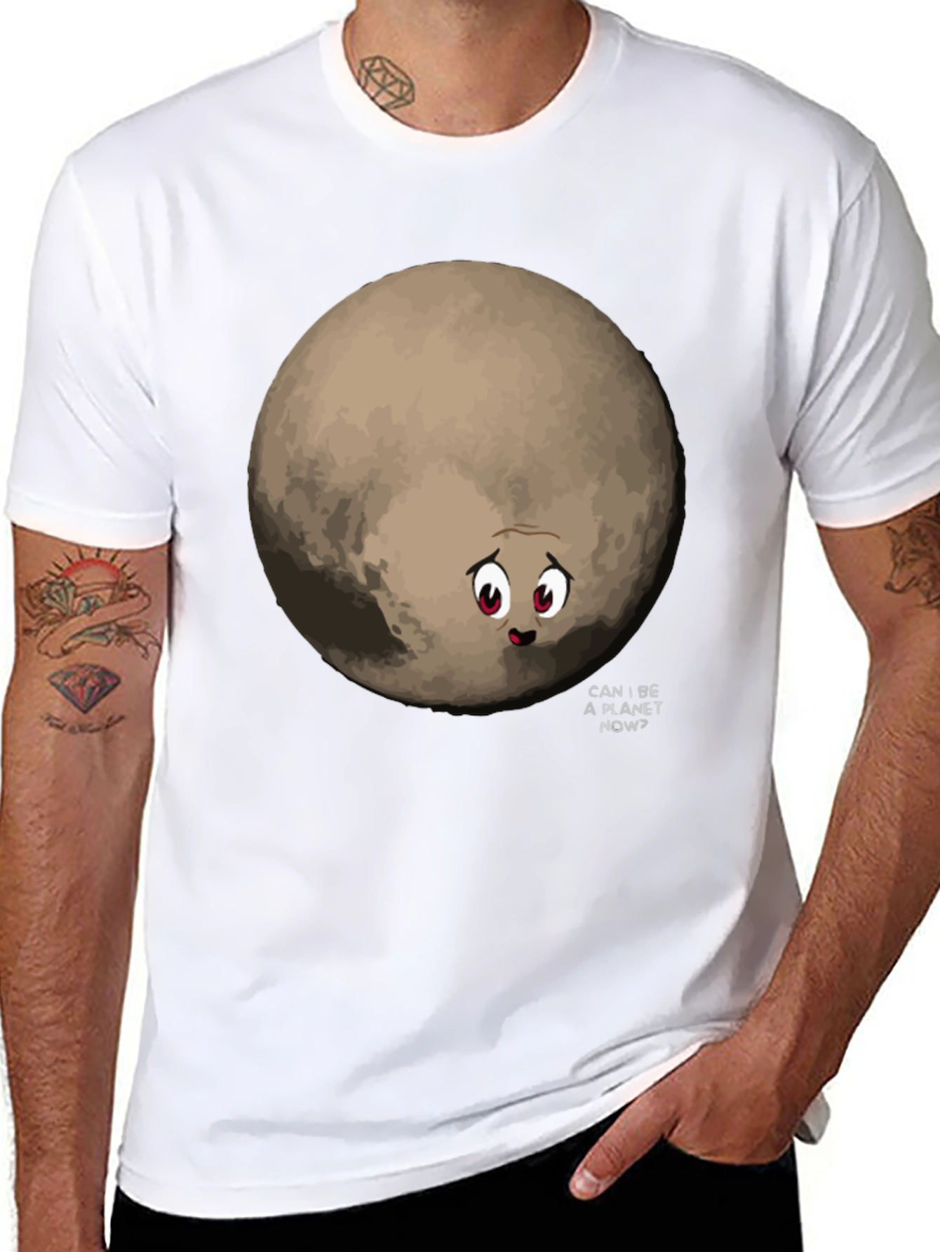Funny Pluto Can I Be A Planet Now Black T-Shirt