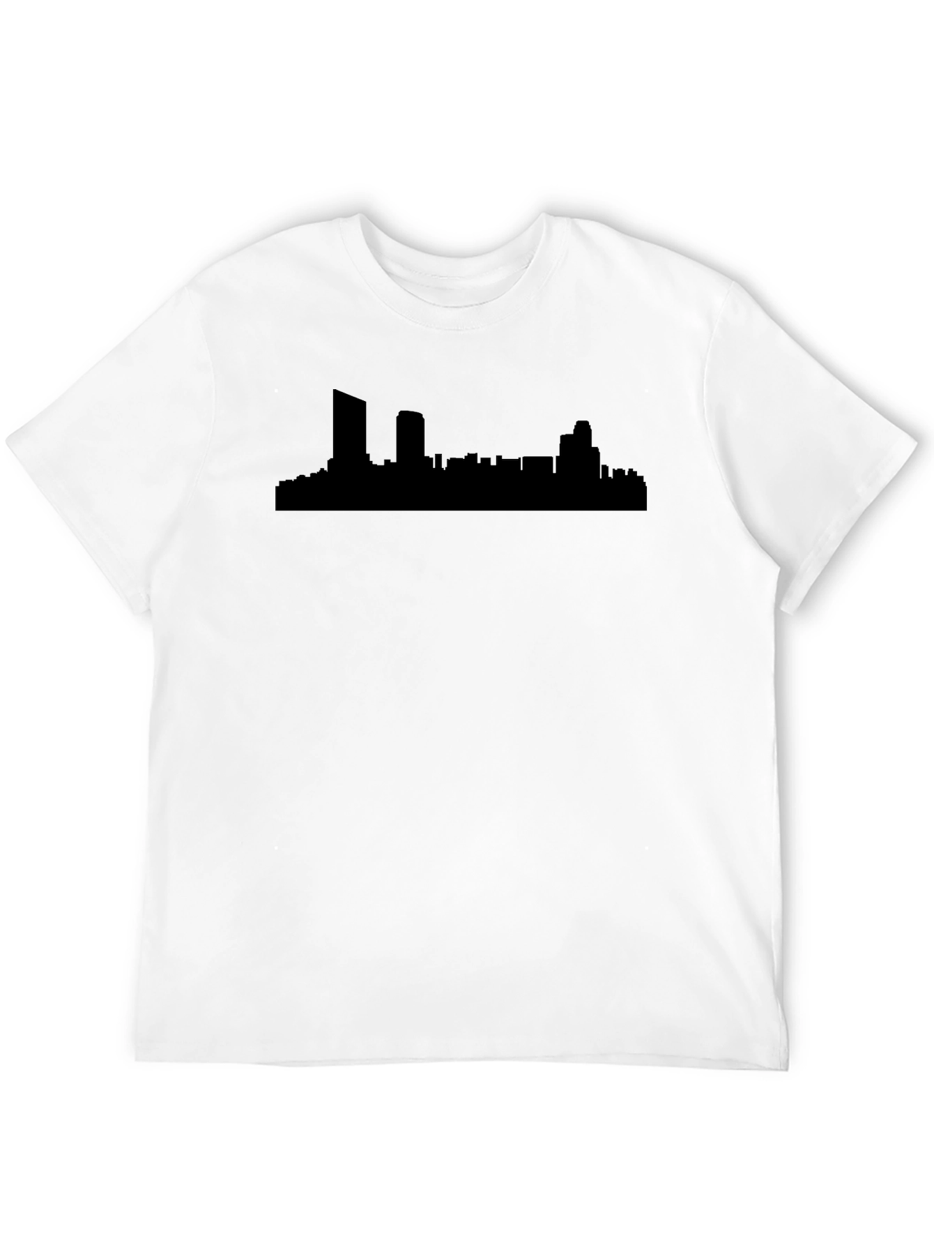 Cityscape Silhouette Mens Black T-Shirt
