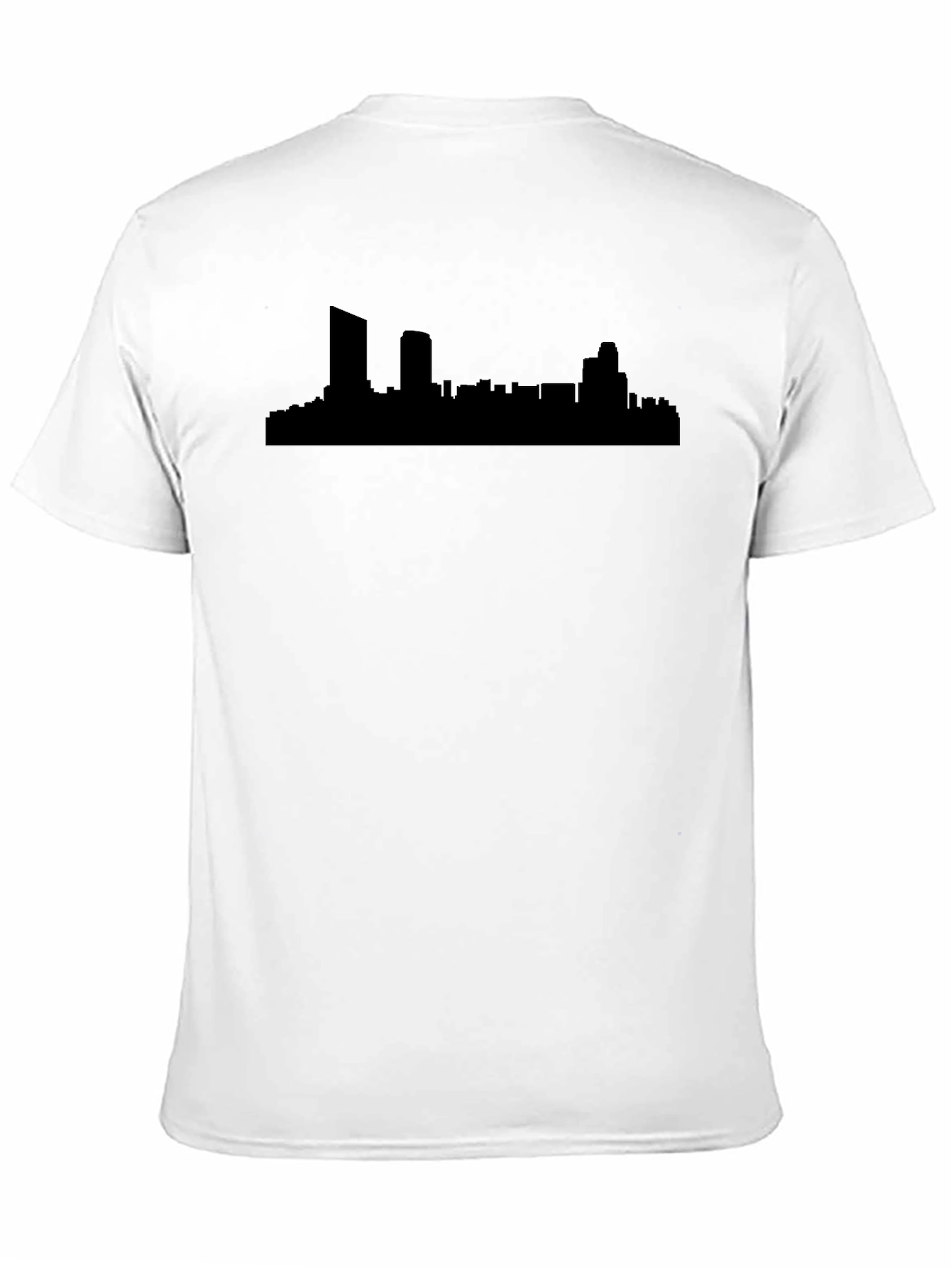 Cityscape Silhouette Mens Black T-Shirt