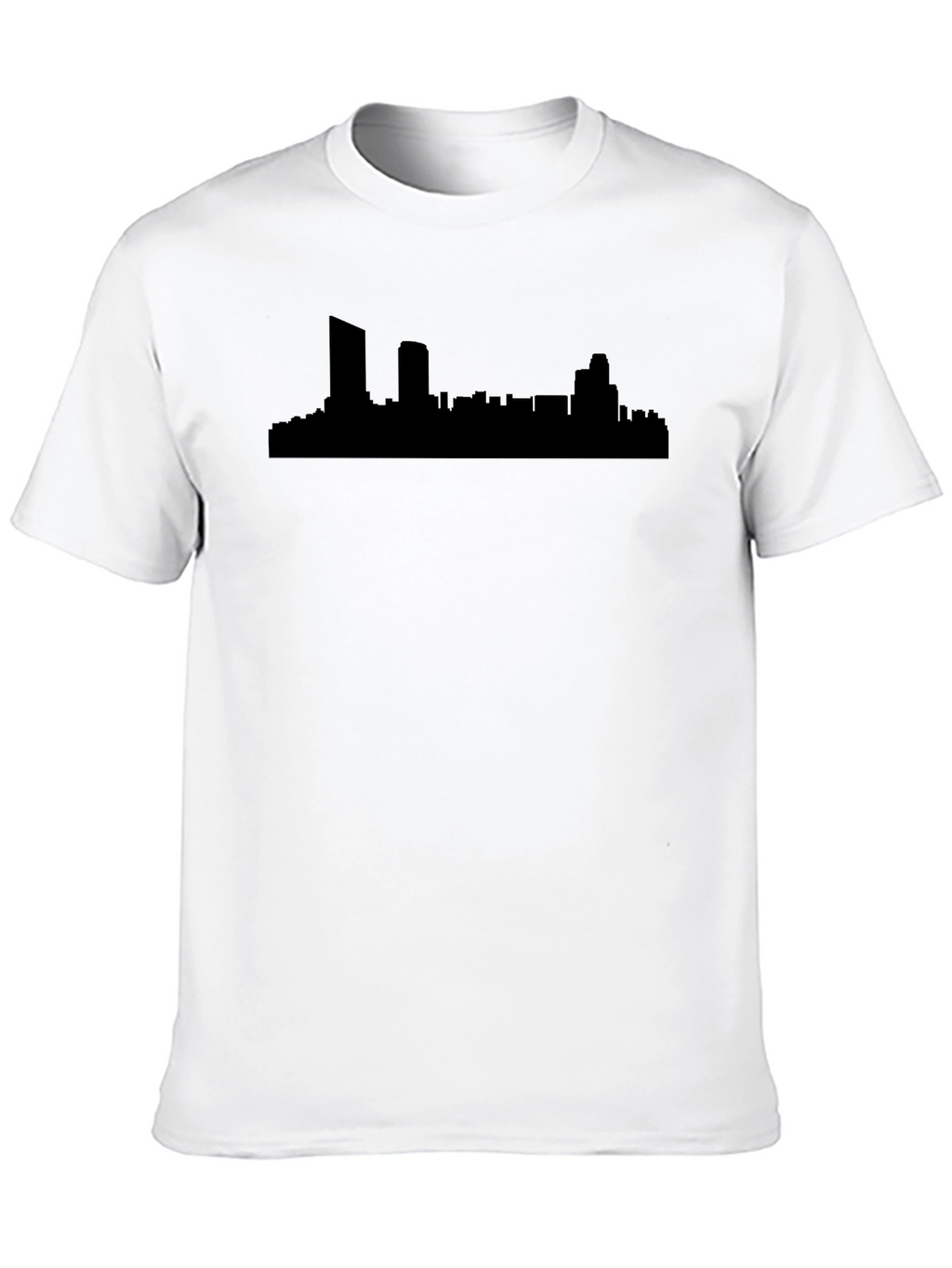 Cityscape Silhouette Mens Black T-Shirt