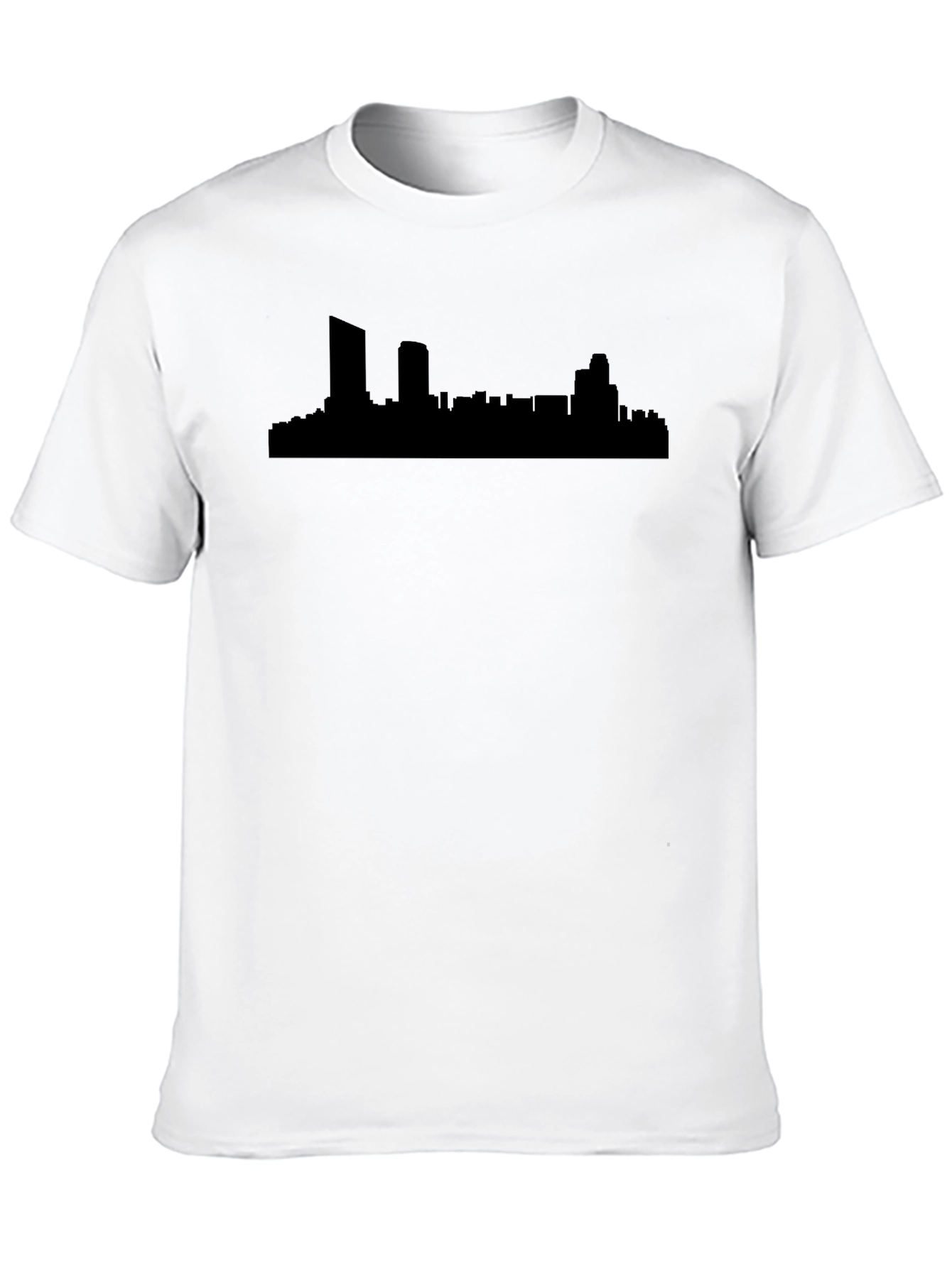 Cityscape Silhouette Mens Black T-Shirt