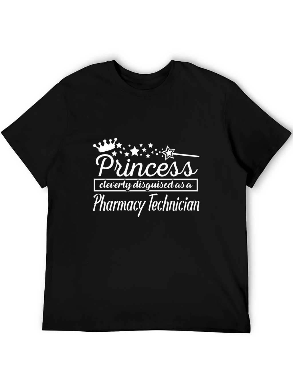 Princess Disguised as Pharmacy Technician Black T-Shirt