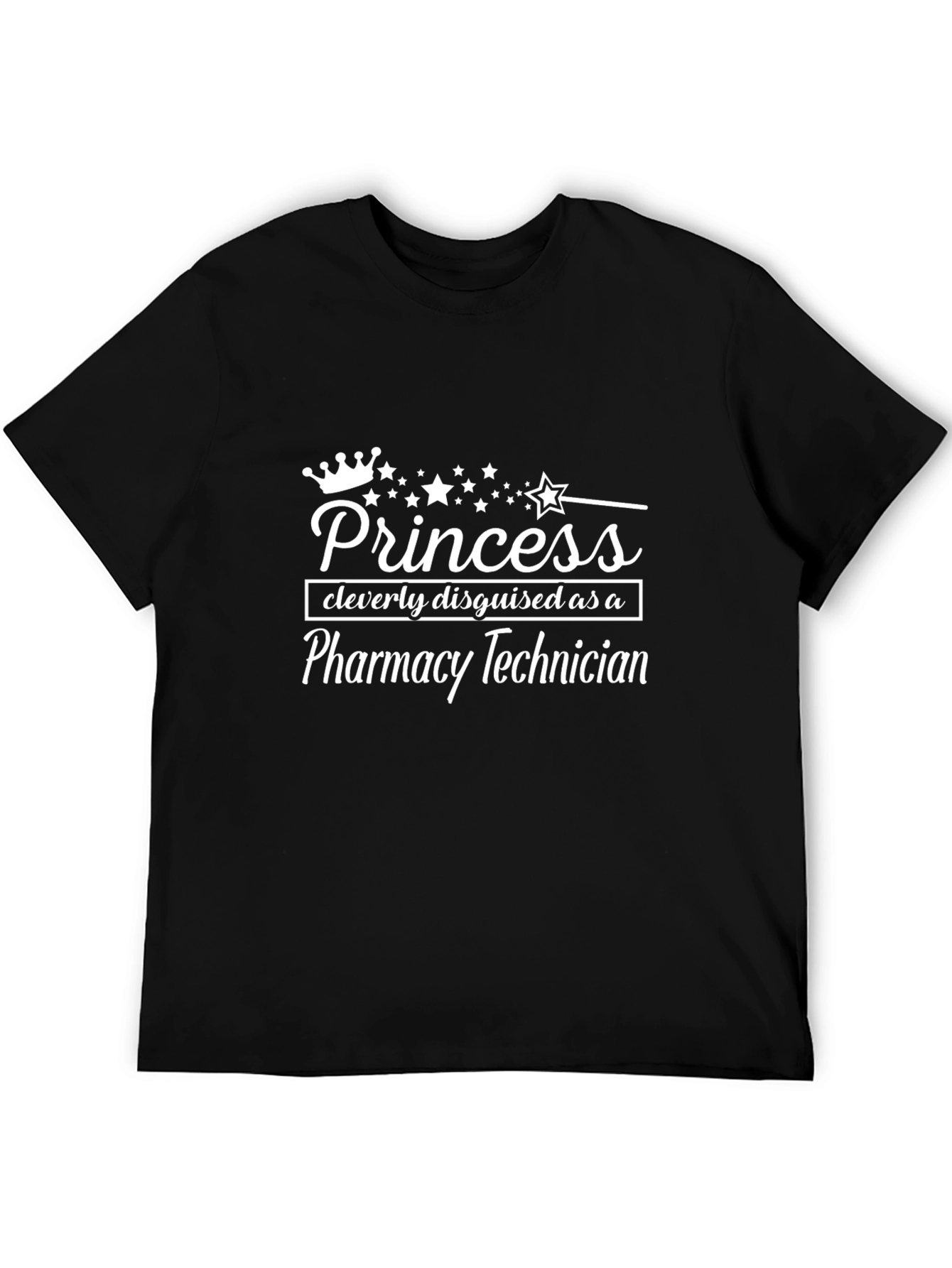 Princess Disguised as Pharmacy Technician Black T-Shirt