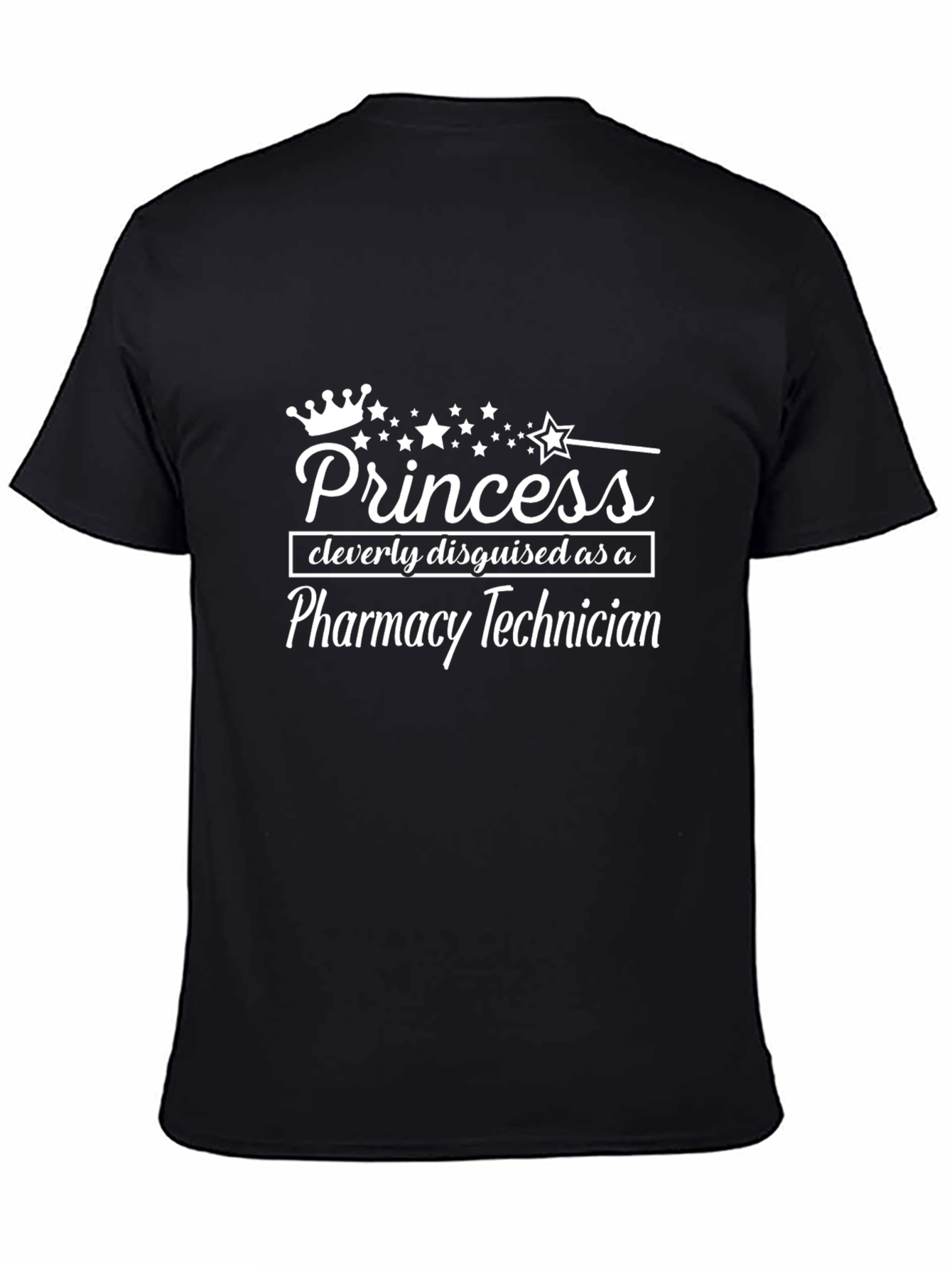 Princess Disguised as Pharmacy Technician Black T-Shirt