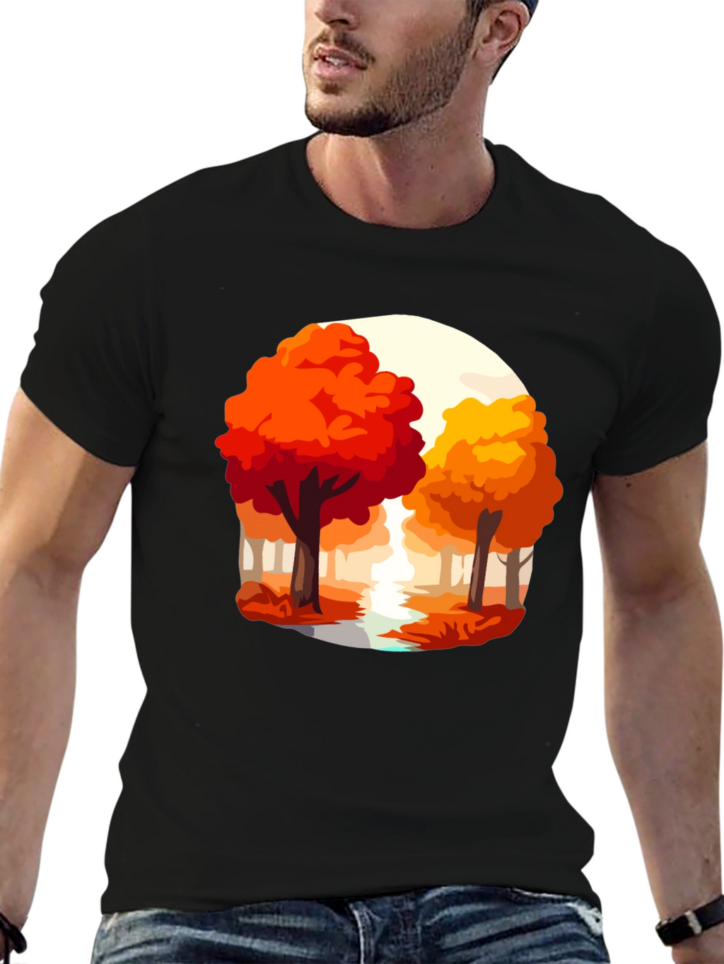 Autumn Trees Graphic Tee - Nature Inspired Shirt