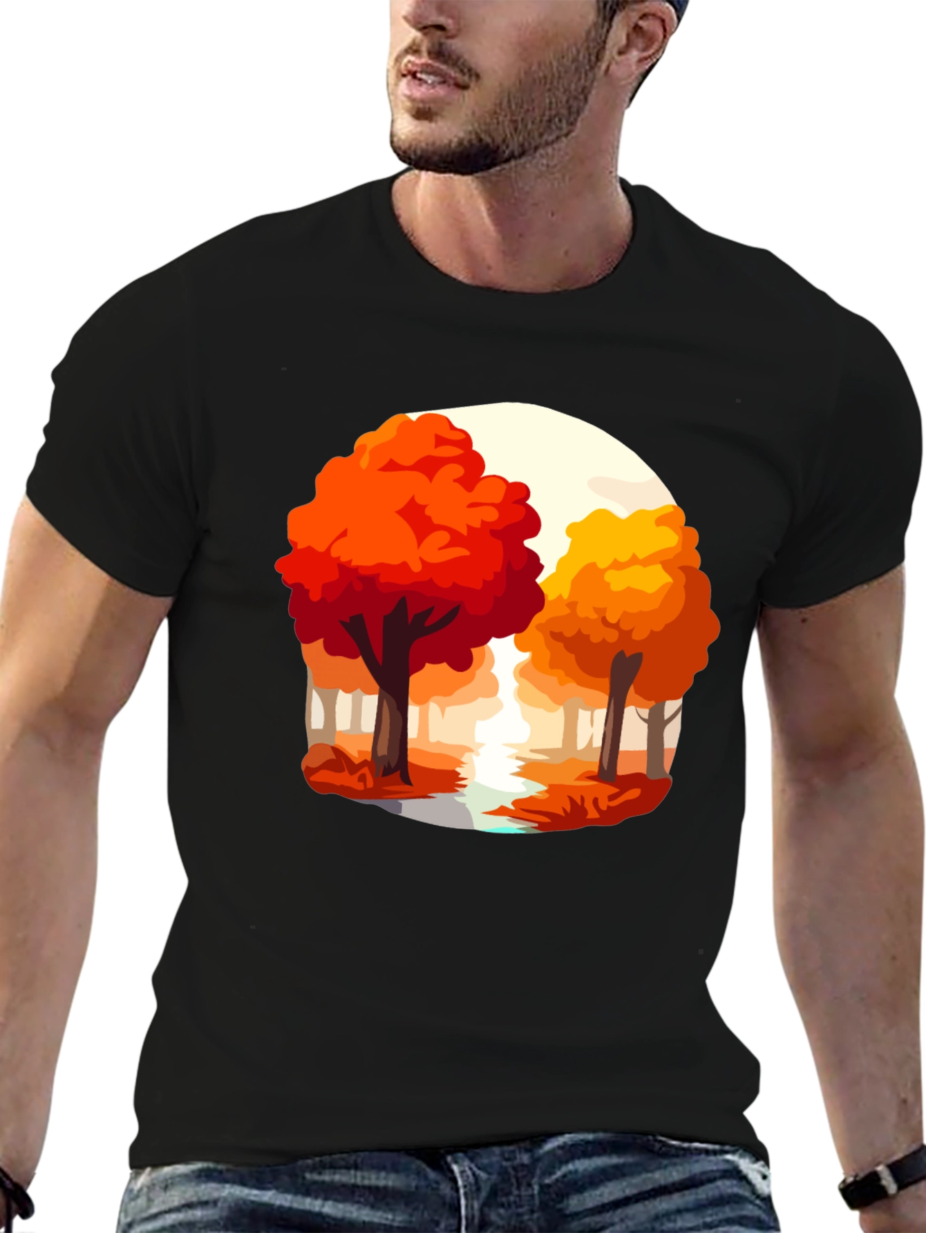 Autumn Trees Graphic Tee - Nature Inspired Shirt