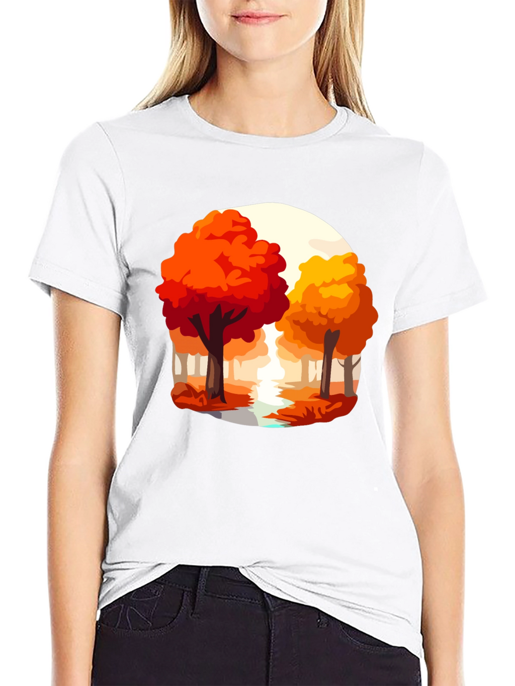 Autumn Trees Graphic Tee - Nature Inspired Shirt
