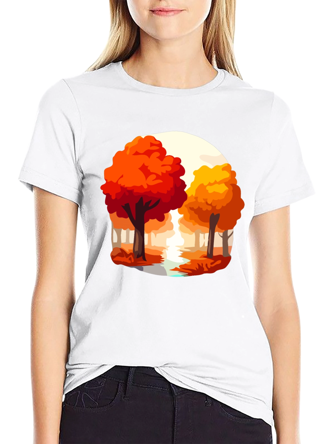 Autumn Trees Graphic Tee - Nature Inspired Shirt