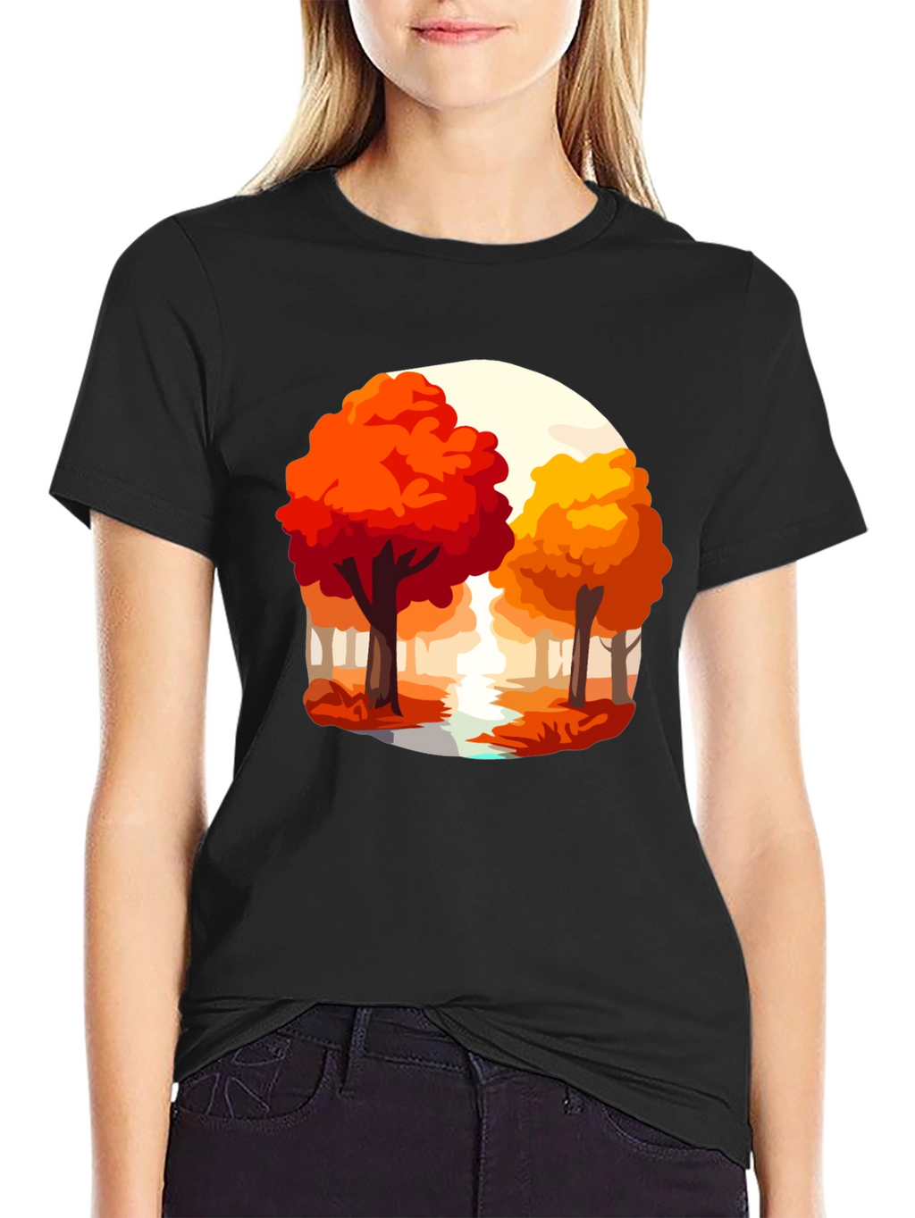 Autumn Trees Graphic Tee - Nature Inspired Shirt
