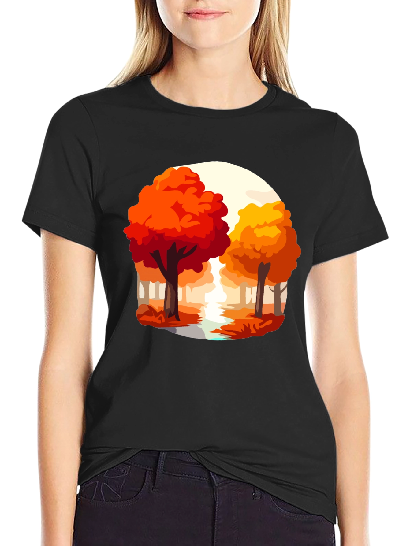 Autumn Trees Graphic Tee - Nature Inspired Shirt
