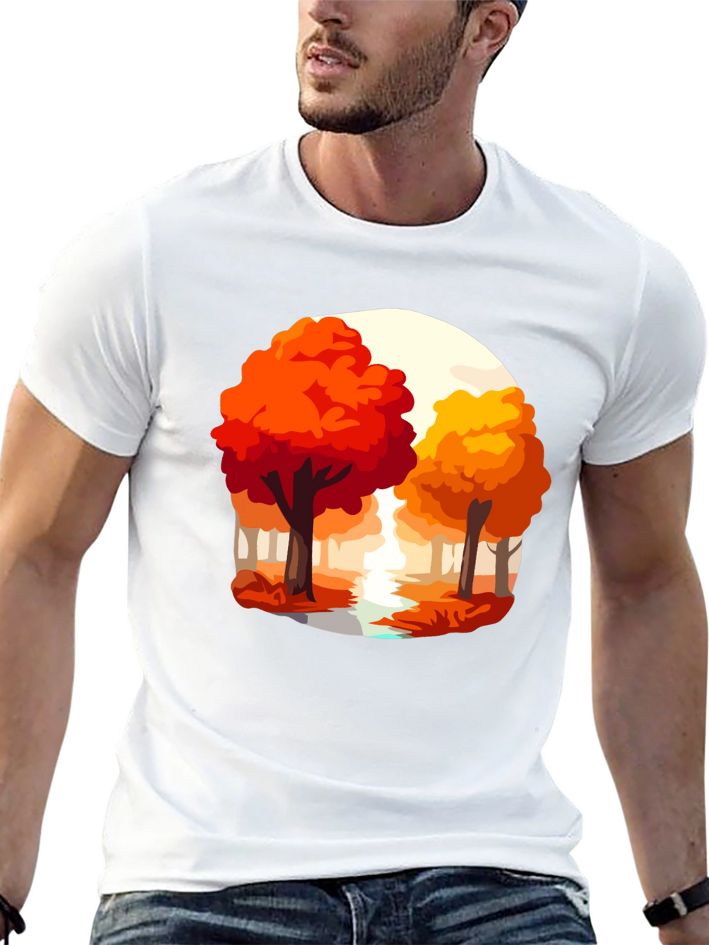 Autumn Trees Graphic Tee - Nature Inspired Shirt