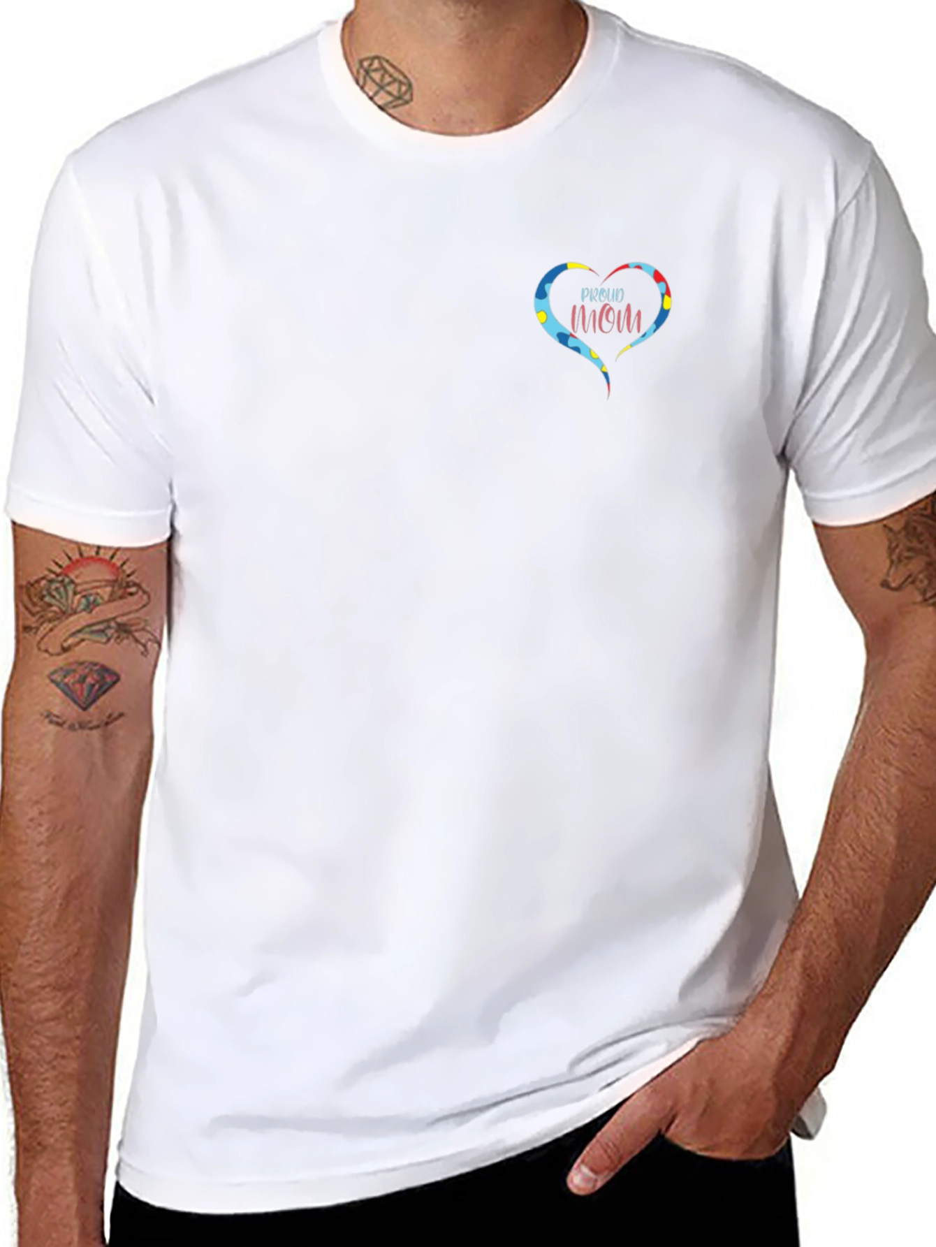 Proud Autism Mom Heart T-Shirt