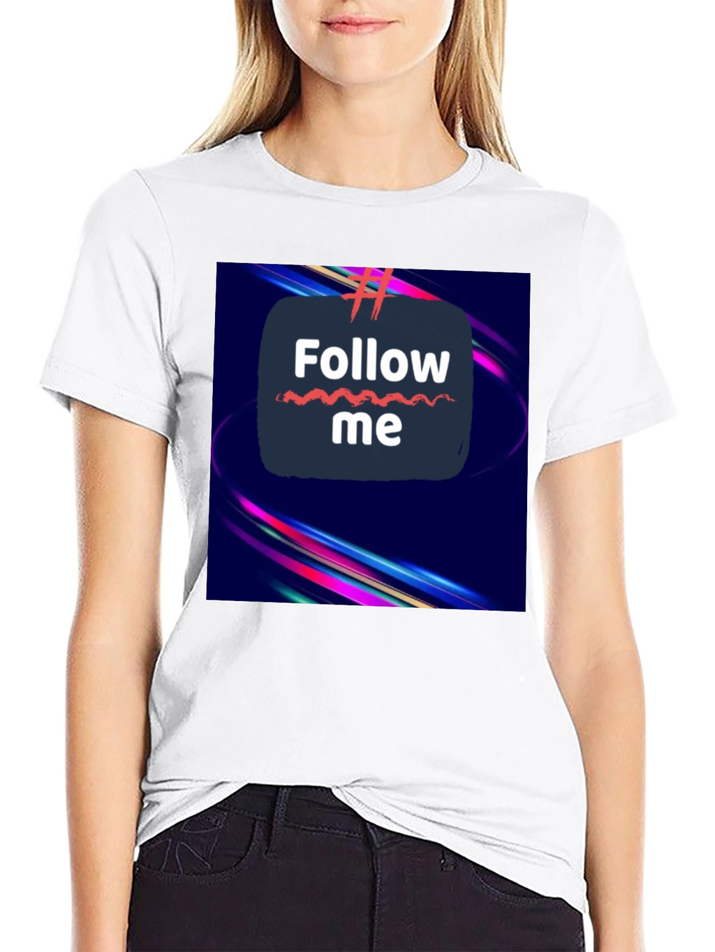 Follow Me Graphic Tee - Trendy Black T-Shirt