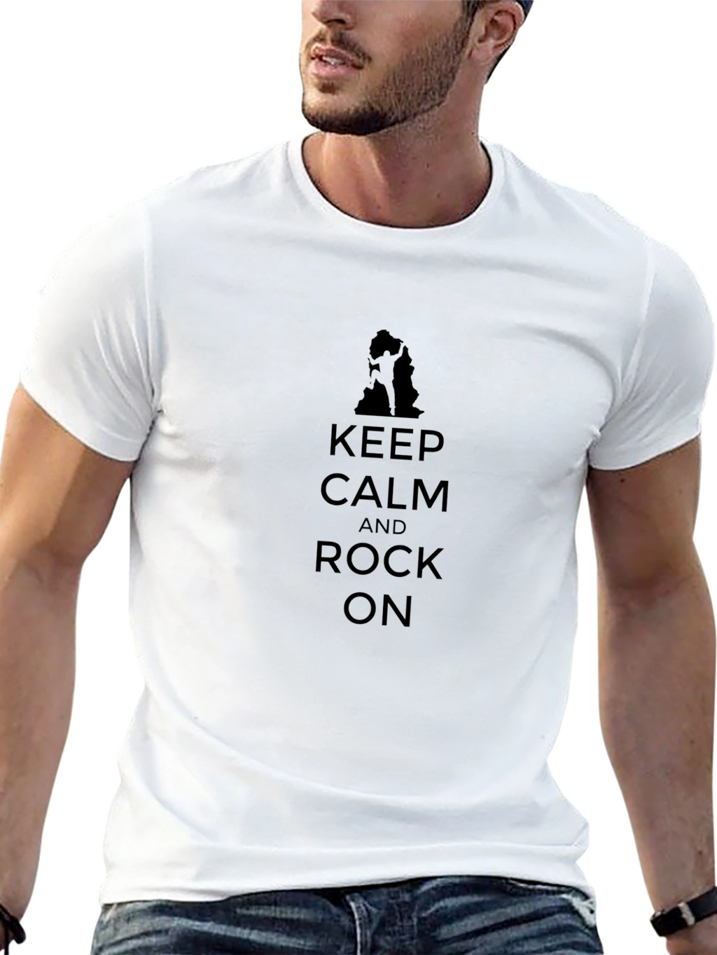 Keep Calm and Rock On T-Shirt - Black