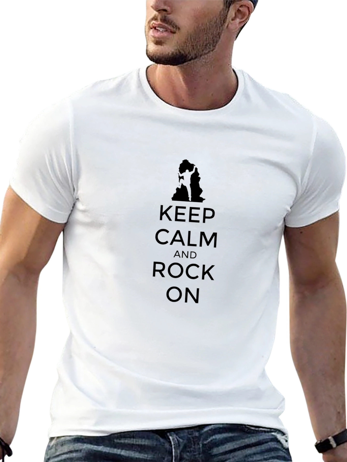 Keep Calm and Rock On T-Shirt - Black