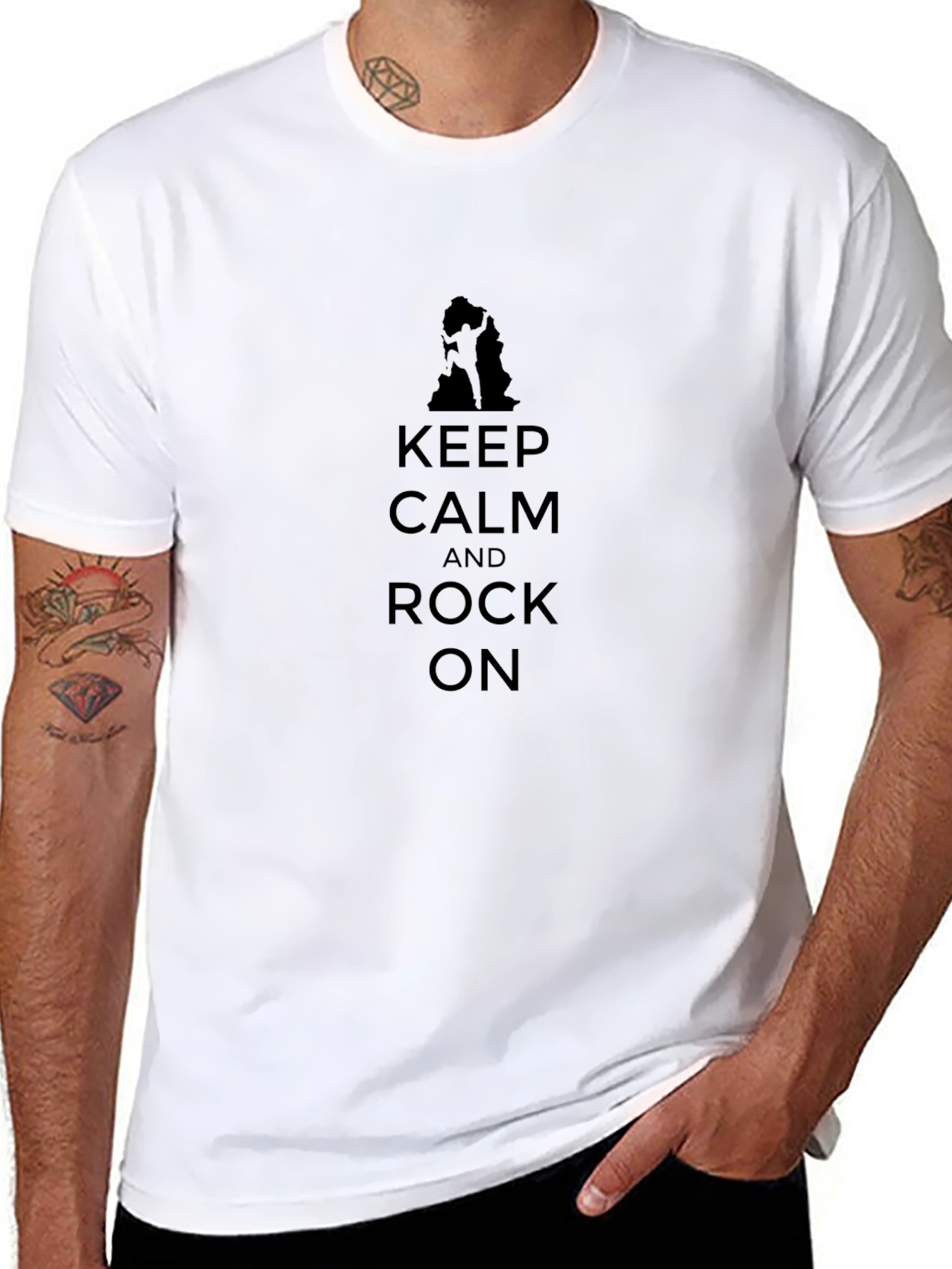 Keep Calm and Rock On T-Shirt - Black