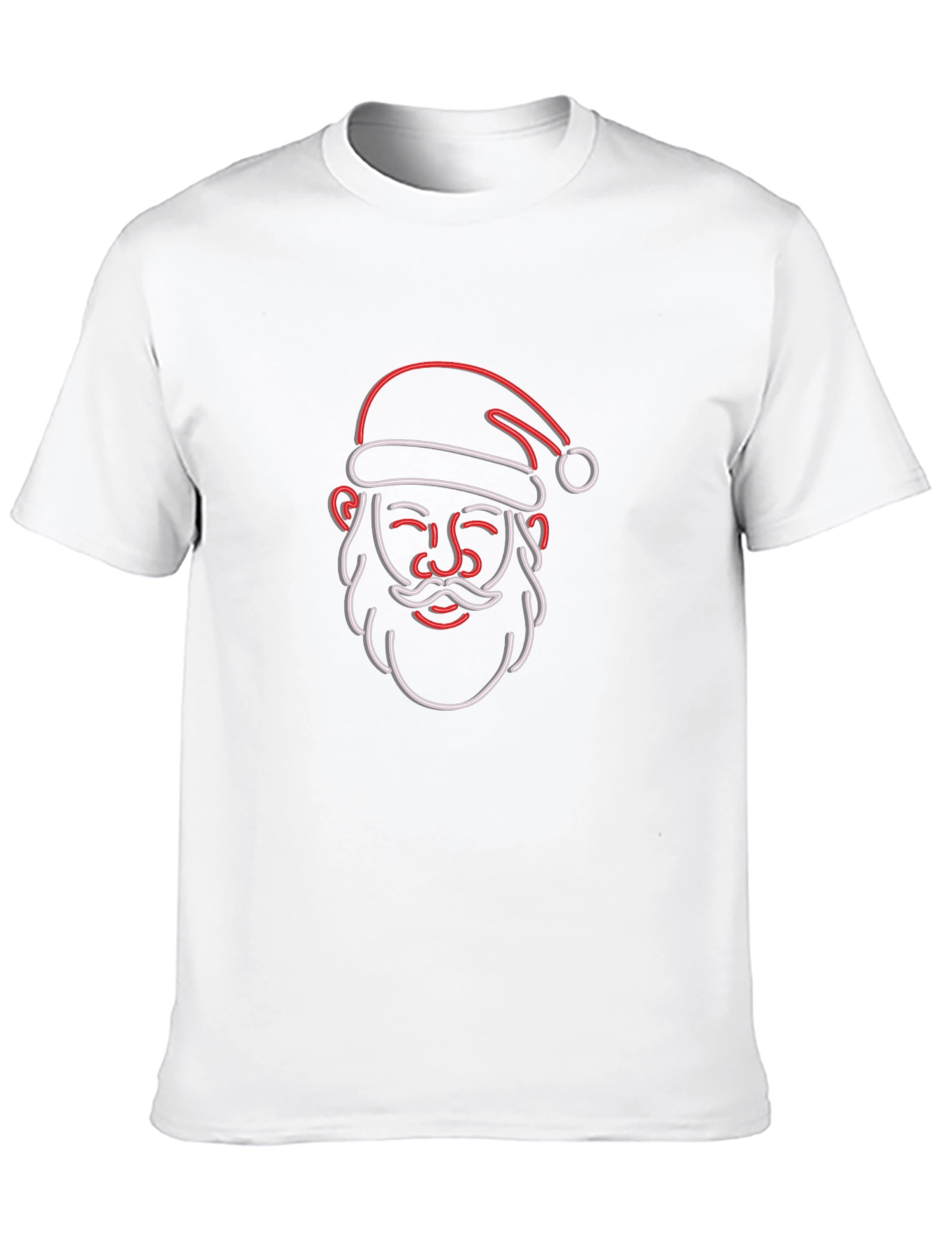 Neon Santa Graphic Tee - Festive Holiday Style