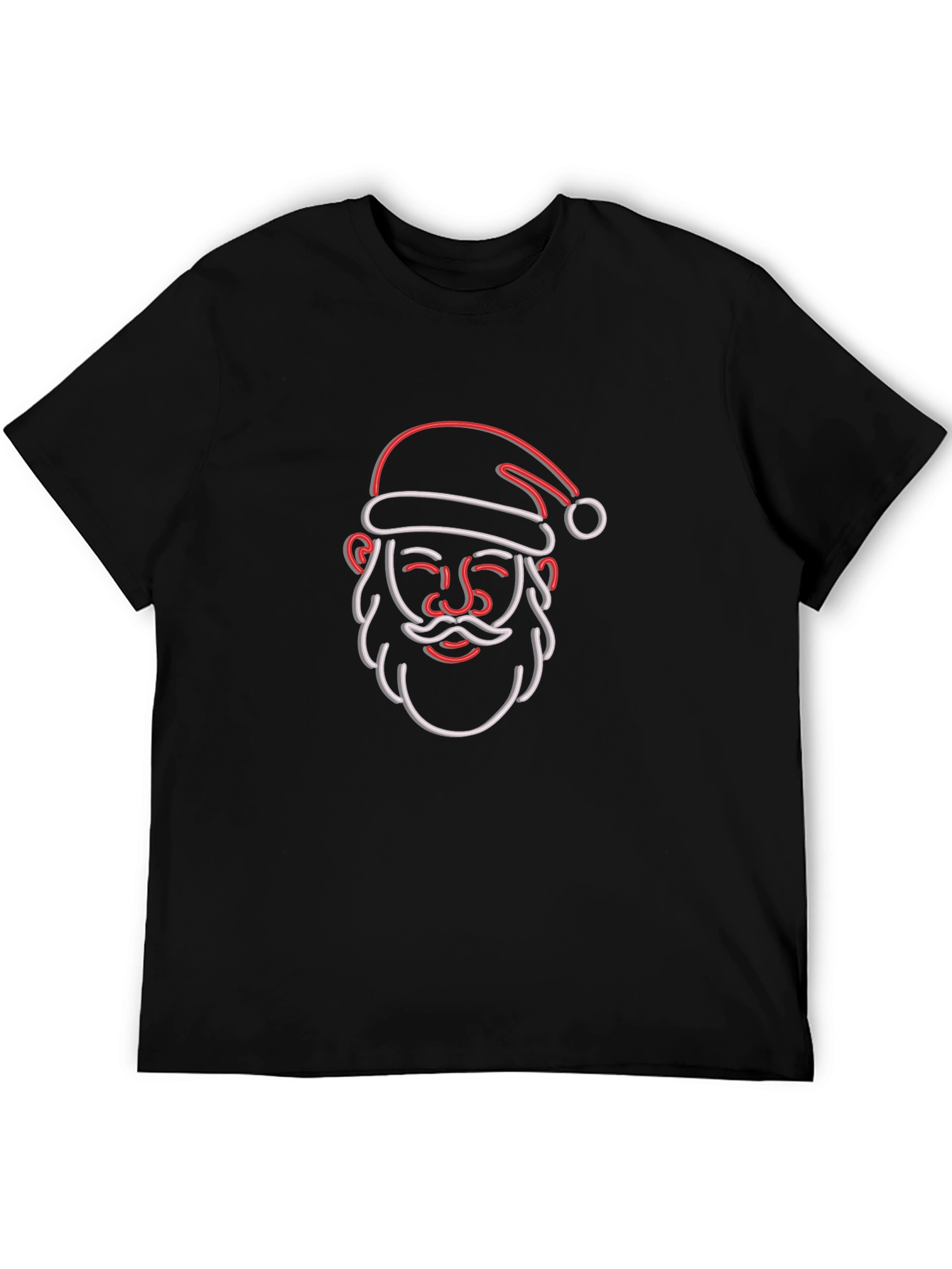 Neon Santa Graphic Tee - Festive Holiday Style