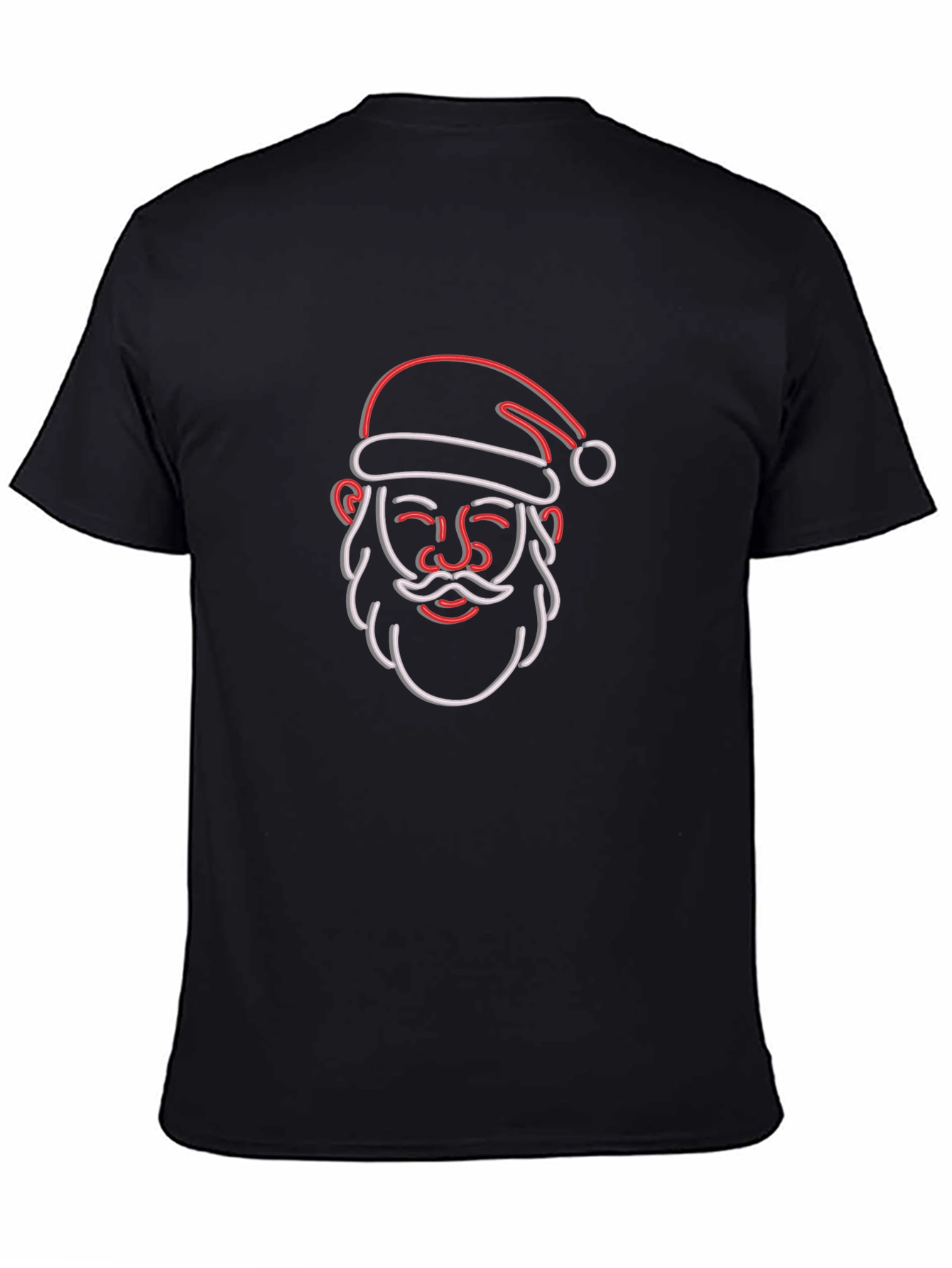Neon Santa Graphic Tee - Festive Holiday Style