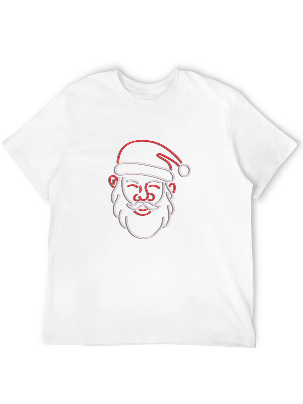 Neon Santa Graphic Tee - Festive Holiday Style