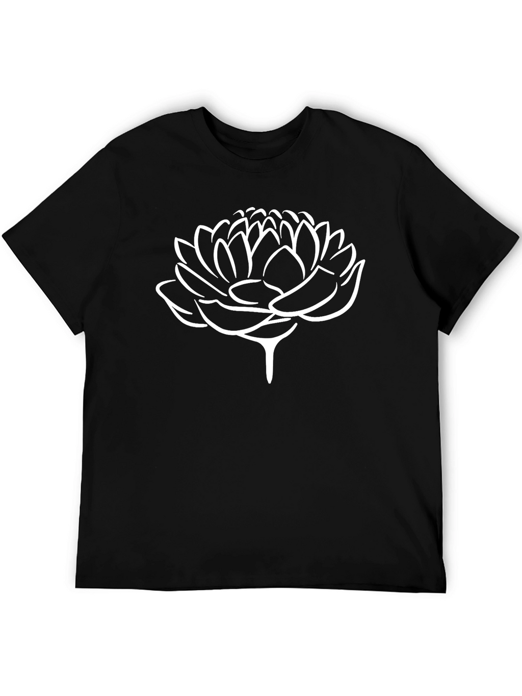 Lotus Flower Graphic Black T-Shirt