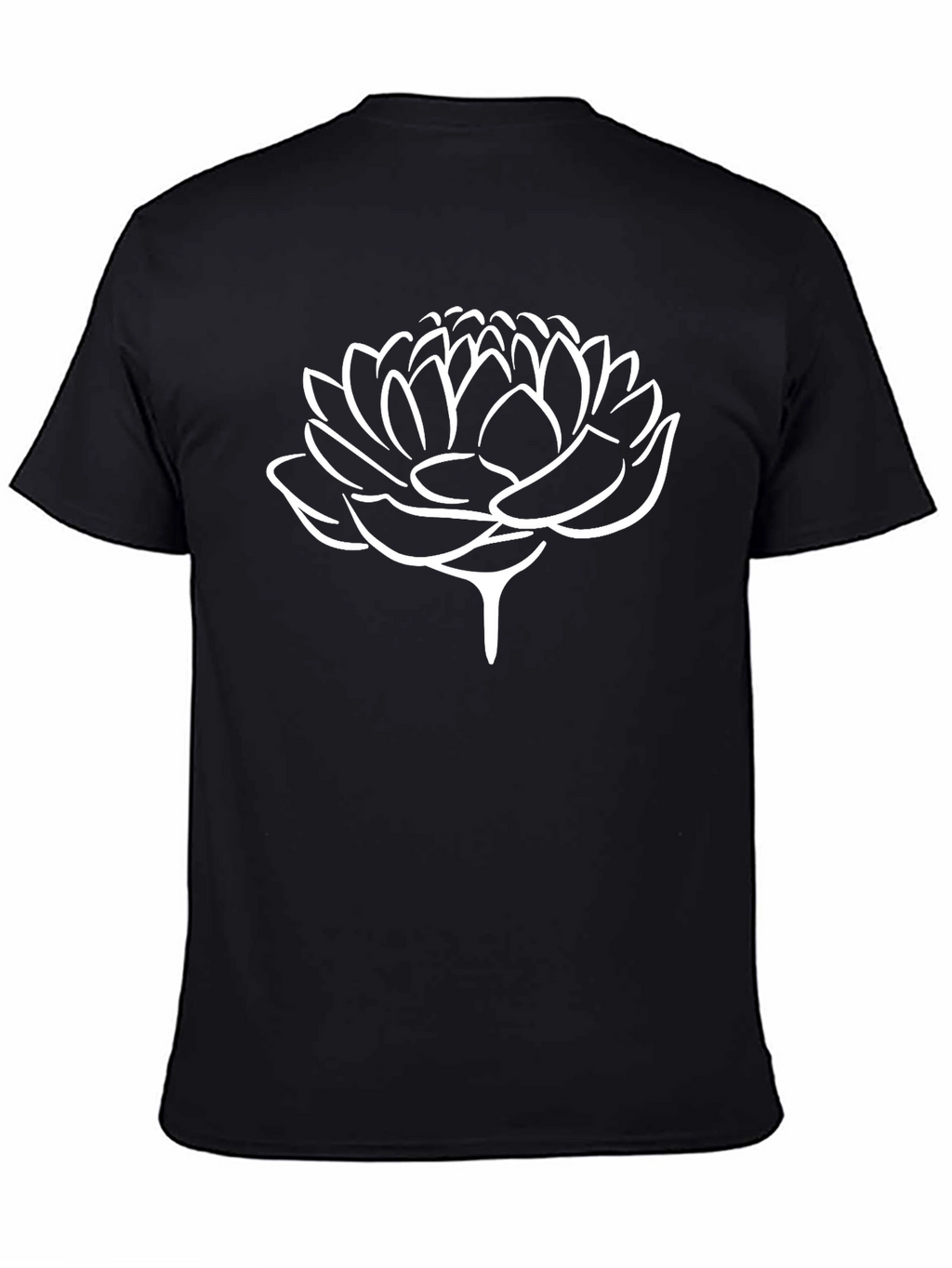 Lotus Flower Graphic Black T-Shirt