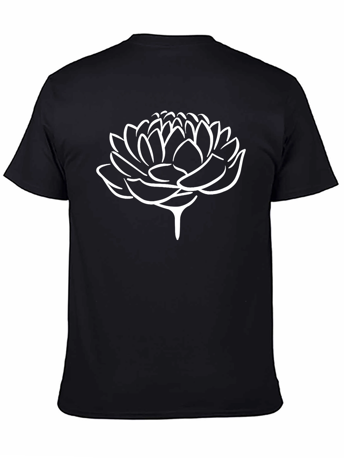 Lotus Flower Graphic Black T-Shirt