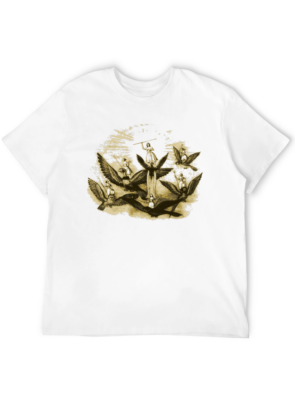 Angelic Graphic Print Black T-Shirt