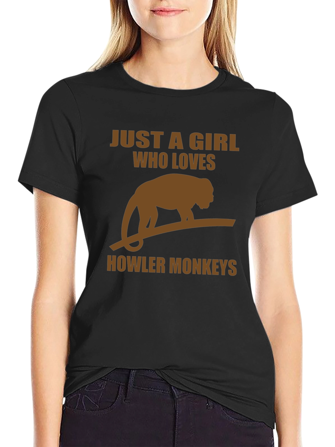 Howler Monkey Lover T-Shirt - Just a Girl Who Loves Monkeys!