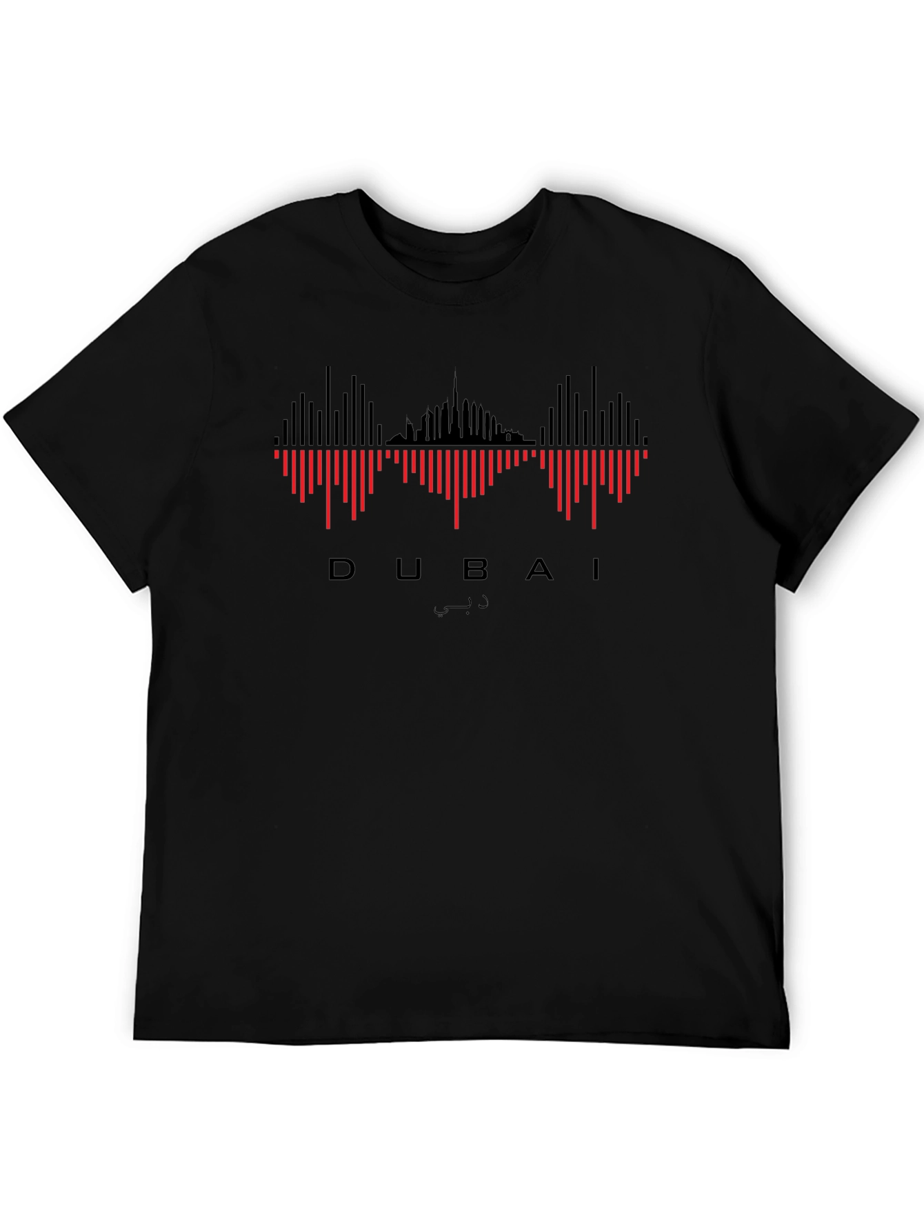 Dubai Skyline Graphic Tee - Black
