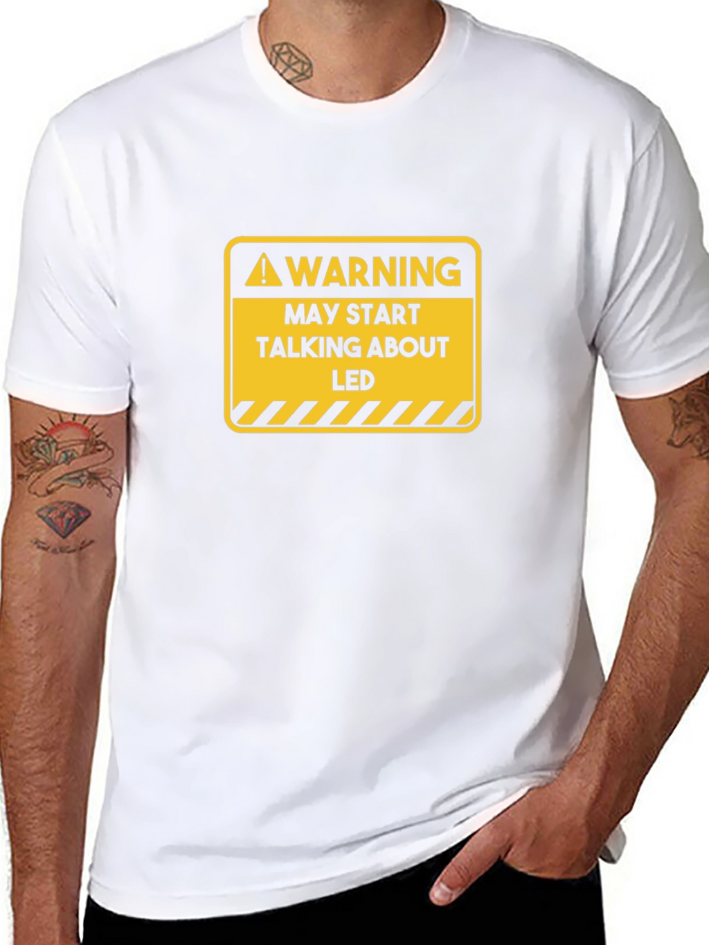 Warning May Start Talking About LED T-Shirt