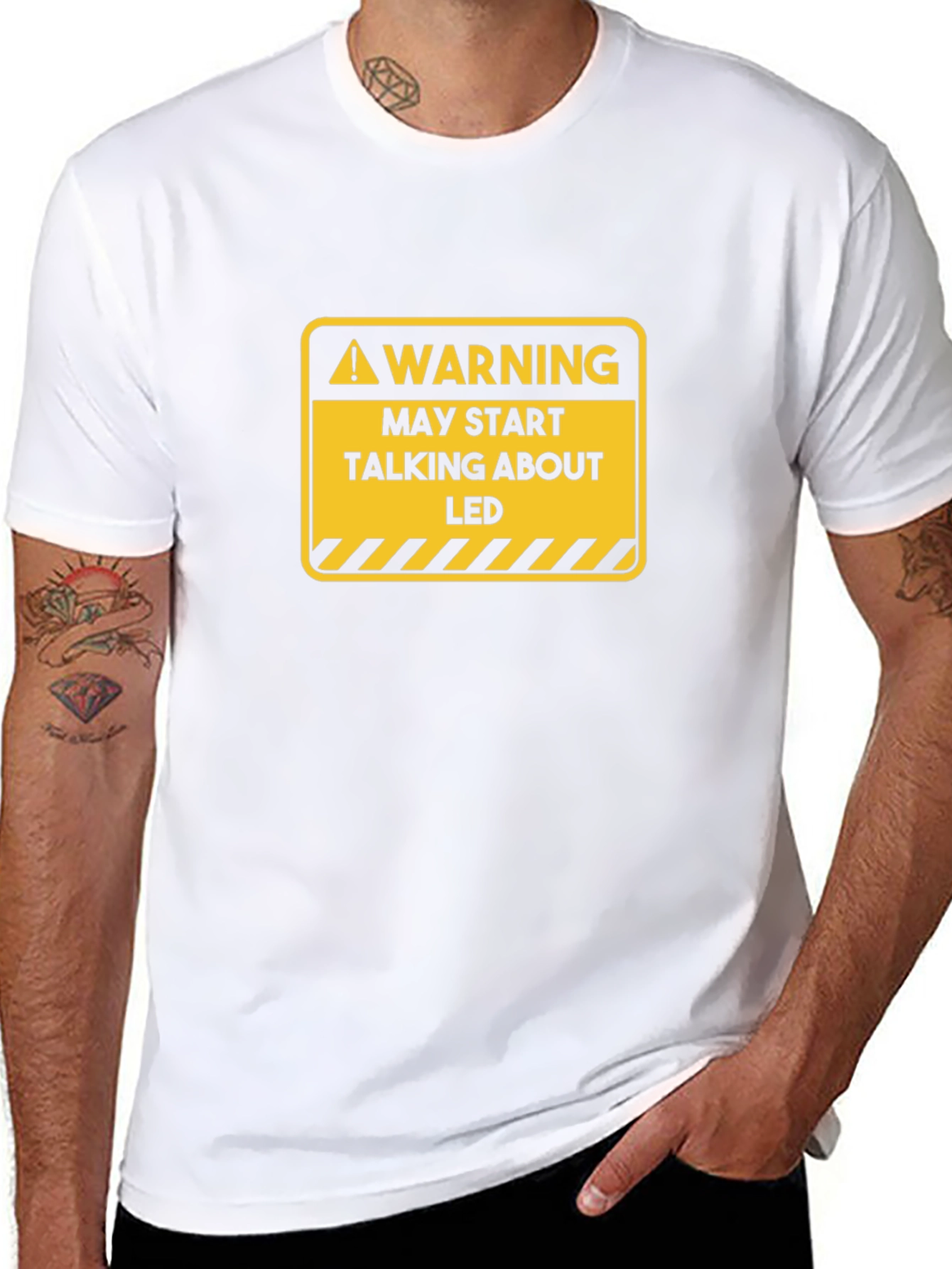 Warning May Start Talking About LED T-Shirt
