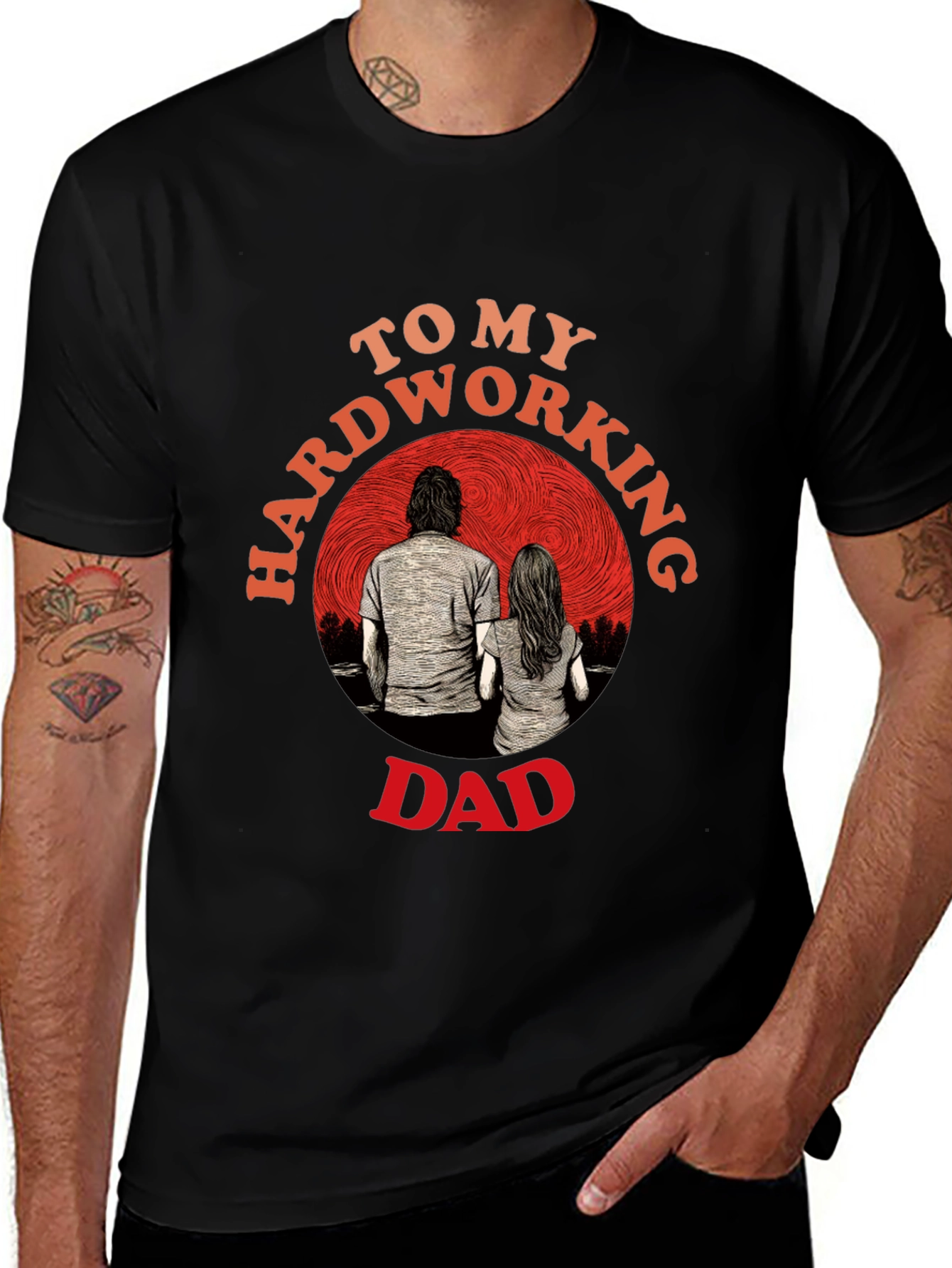 Hardworking Dad Graphic T-Shirt Fathers Day