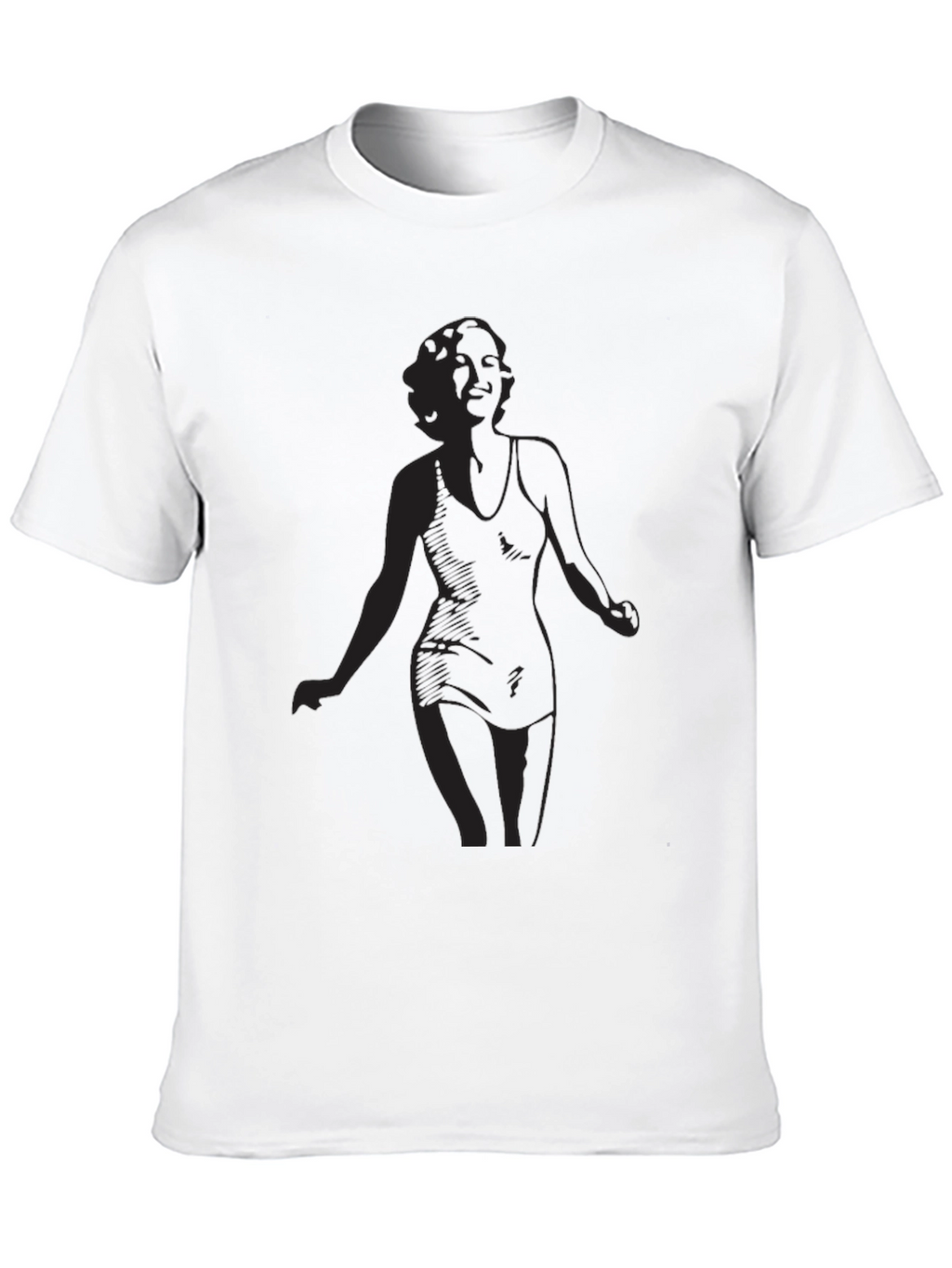 Black T-Shirt with Woman Silhouette