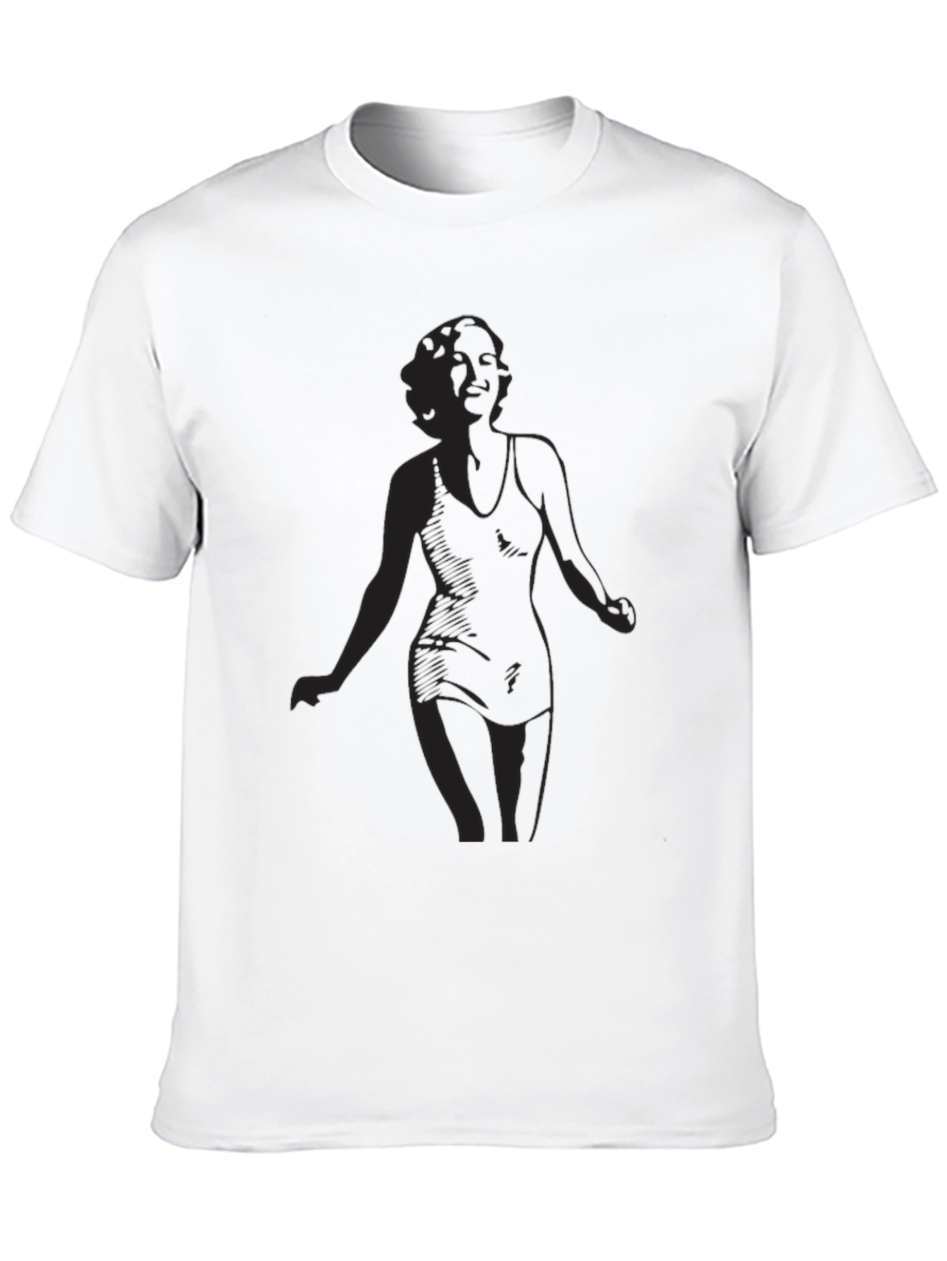 Black T-Shirt with Woman Silhouette