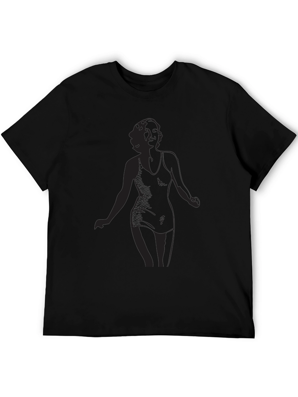 Black T-Shirt with Woman Silhouette
