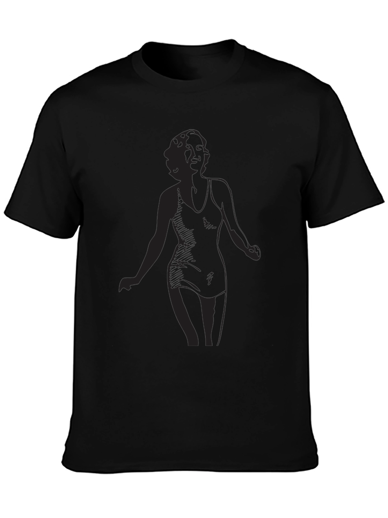 Black T-Shirt with Woman Silhouette