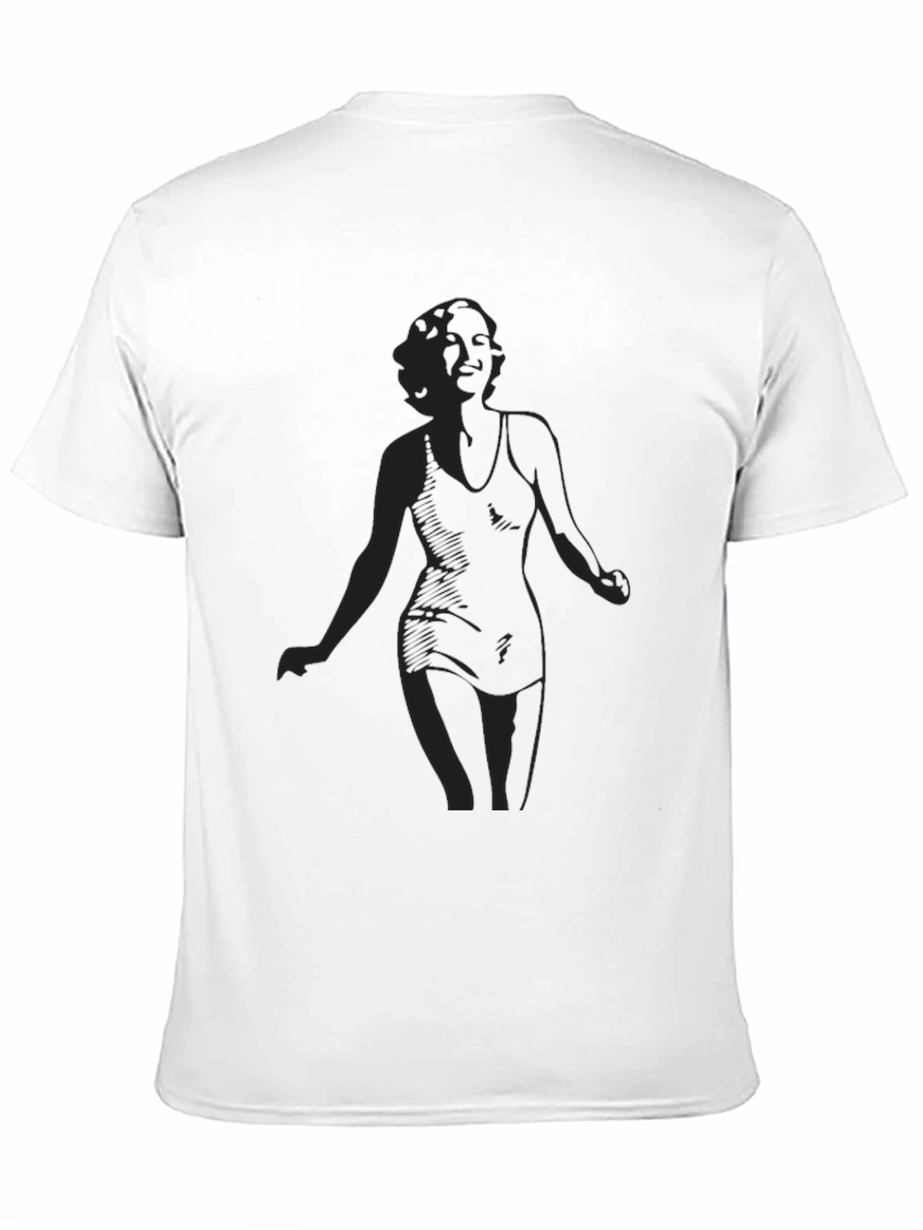 Black T-Shirt with Woman Silhouette